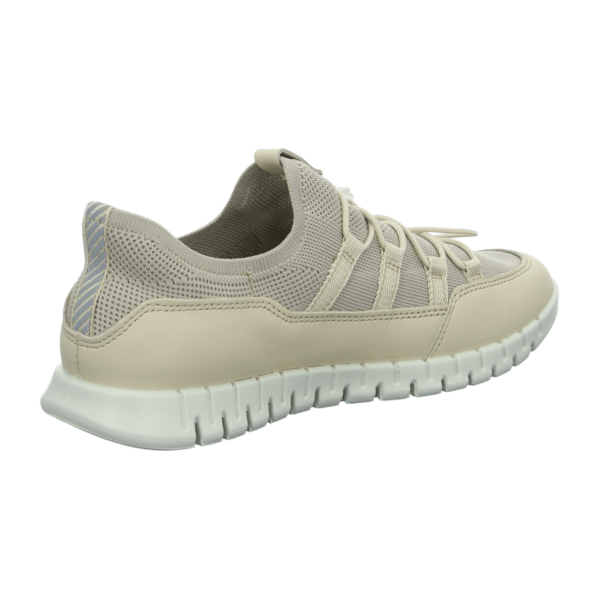 ECCO GRUUV LITE Women's Sneaker - Lightweight Beige Leather Textile Slipper
