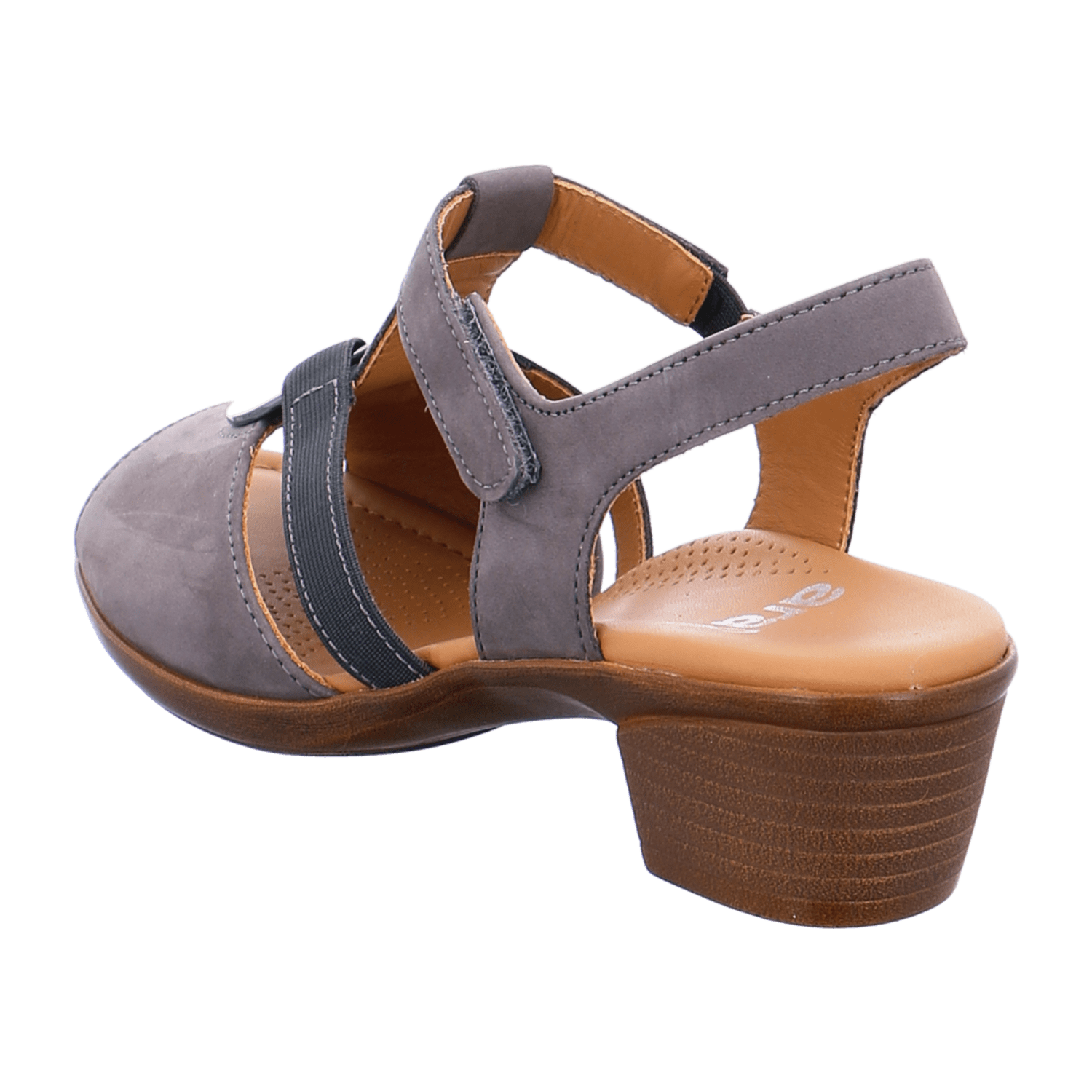 ARA LUGANO Women's Sandals Blue Leather with Hook-and-Loop Strap and Open Toe