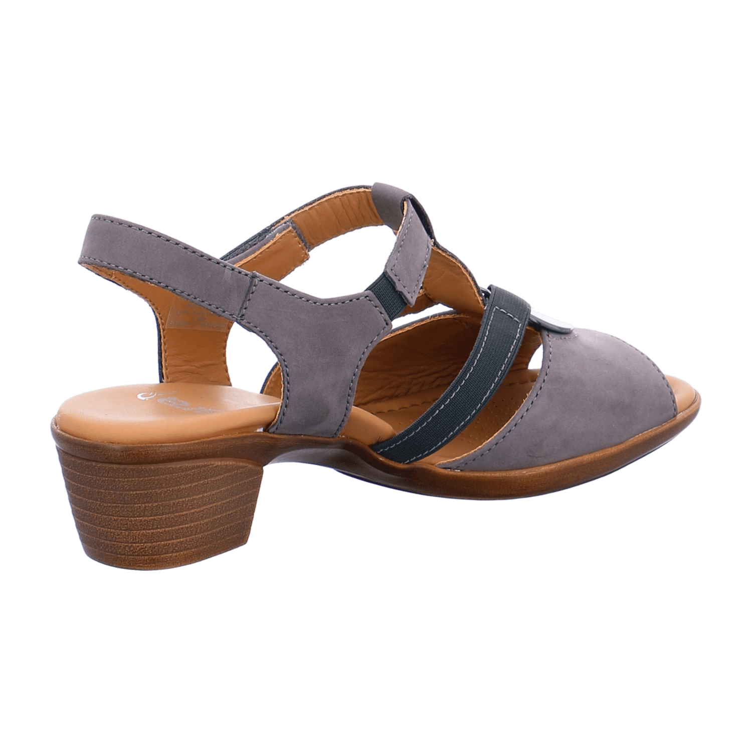 ARA LUGANO Women's Sandals Blue Leather with Hook-and-Loop Strap and Open Toe