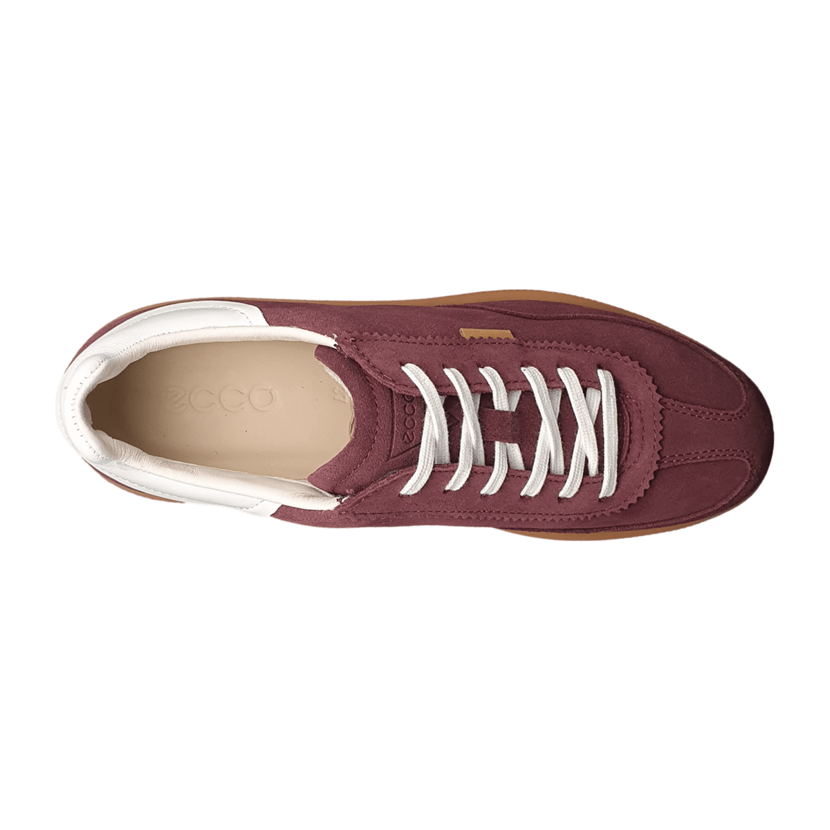 ECCO Soft 11 Women's Sneaker - Dark Ruby Leather Lace-Up Shoes