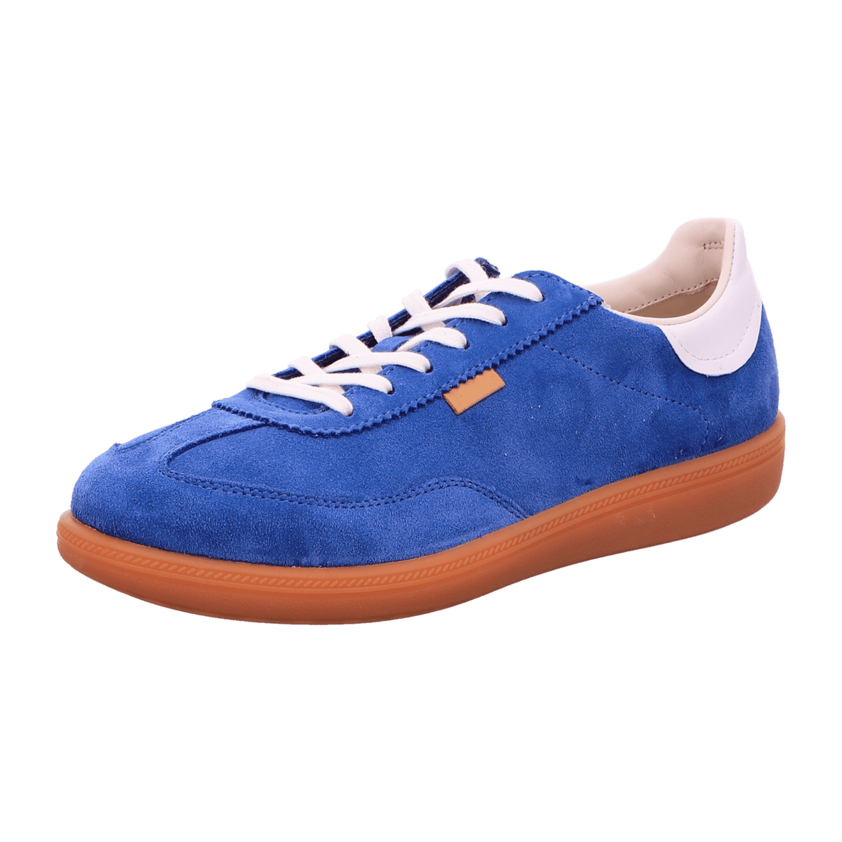 ECCO Soft 11 Women's Lace-Up Sneakers - Federal Blue Suede Leather Trainers