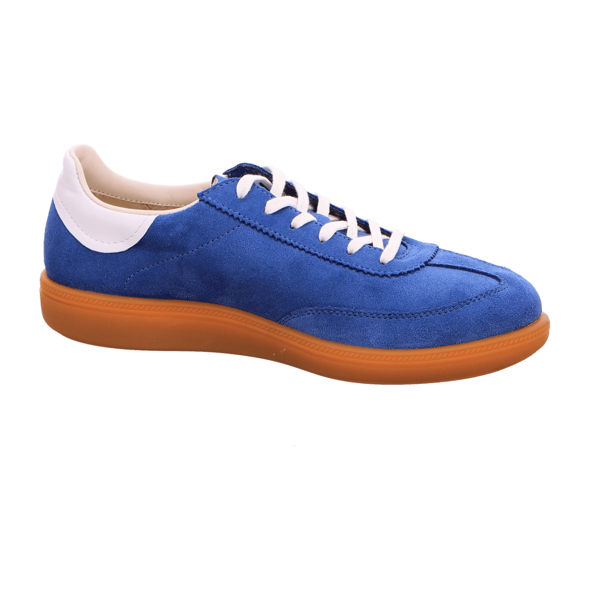 ECCO Soft 11 Women's Lace-Up Sneakers - Federal Blue Suede Leather Trainers