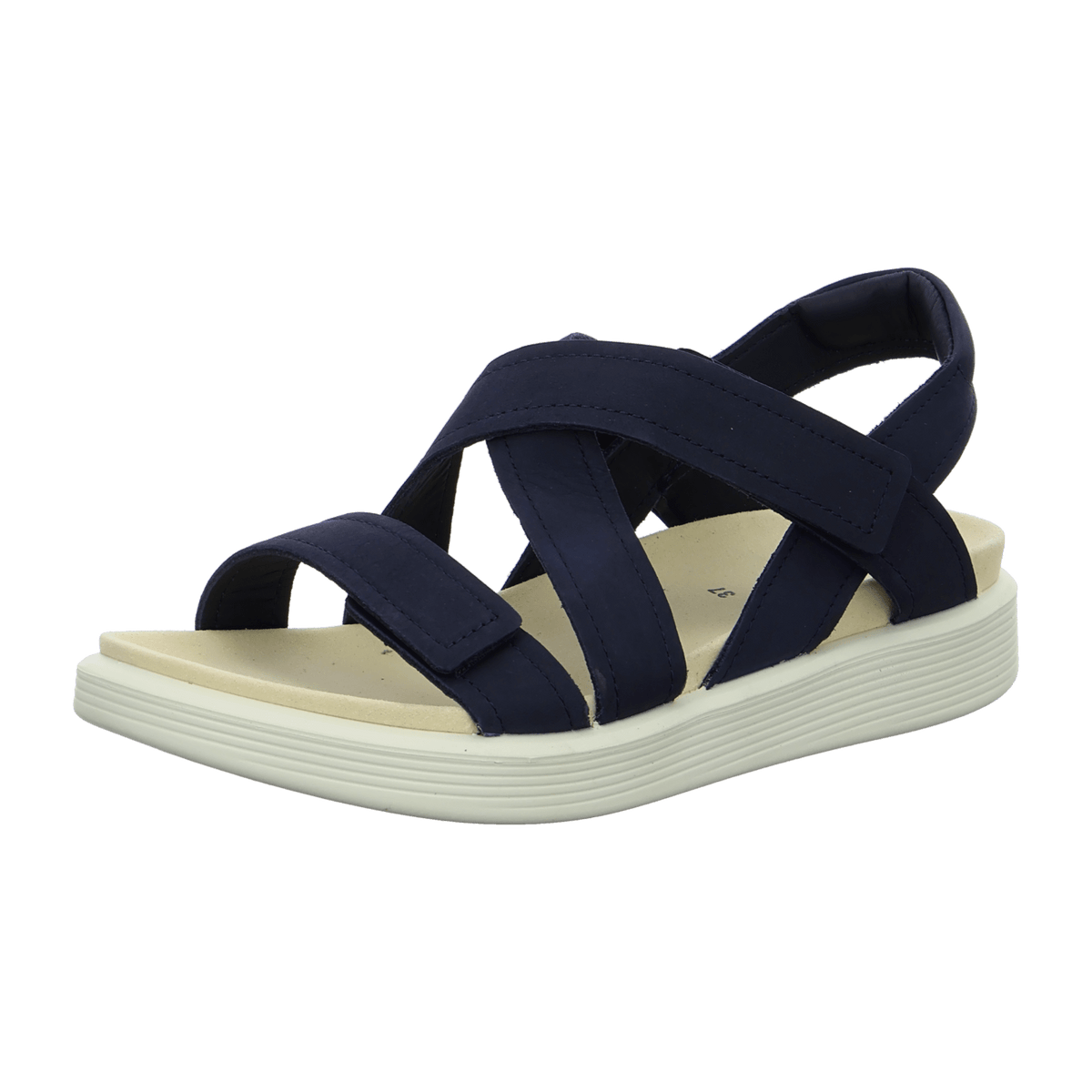 ECCO Soft Cross Strap Women's Sandals Blue Leather