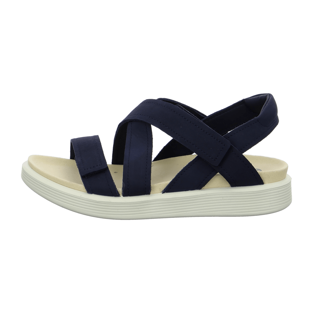 ECCO Soft Cross Strap Women's Sandals Blue Leather
