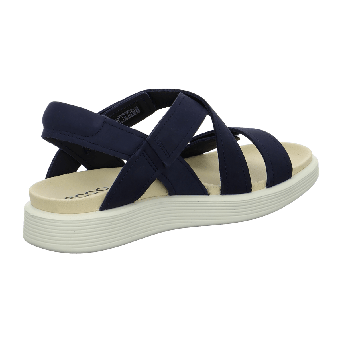 ECCO Soft Cross Strap Women's Sandals Blue Leather