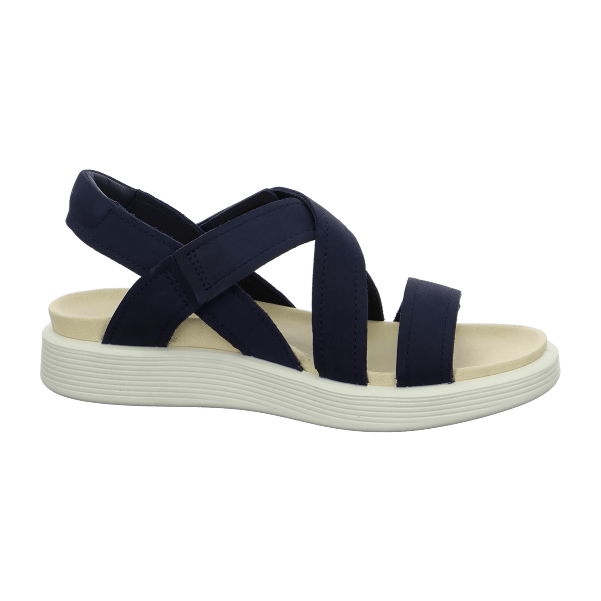 ECCO Soft Cross Strap Women's Sandals Blue Leather
