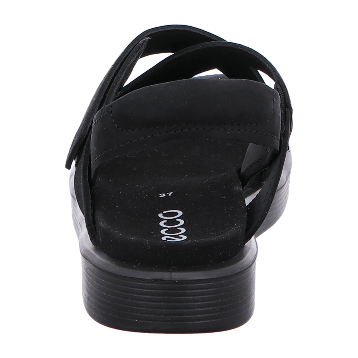 ECCO Women's Cross-Strap Leather Sandals Black - Padded Comfort