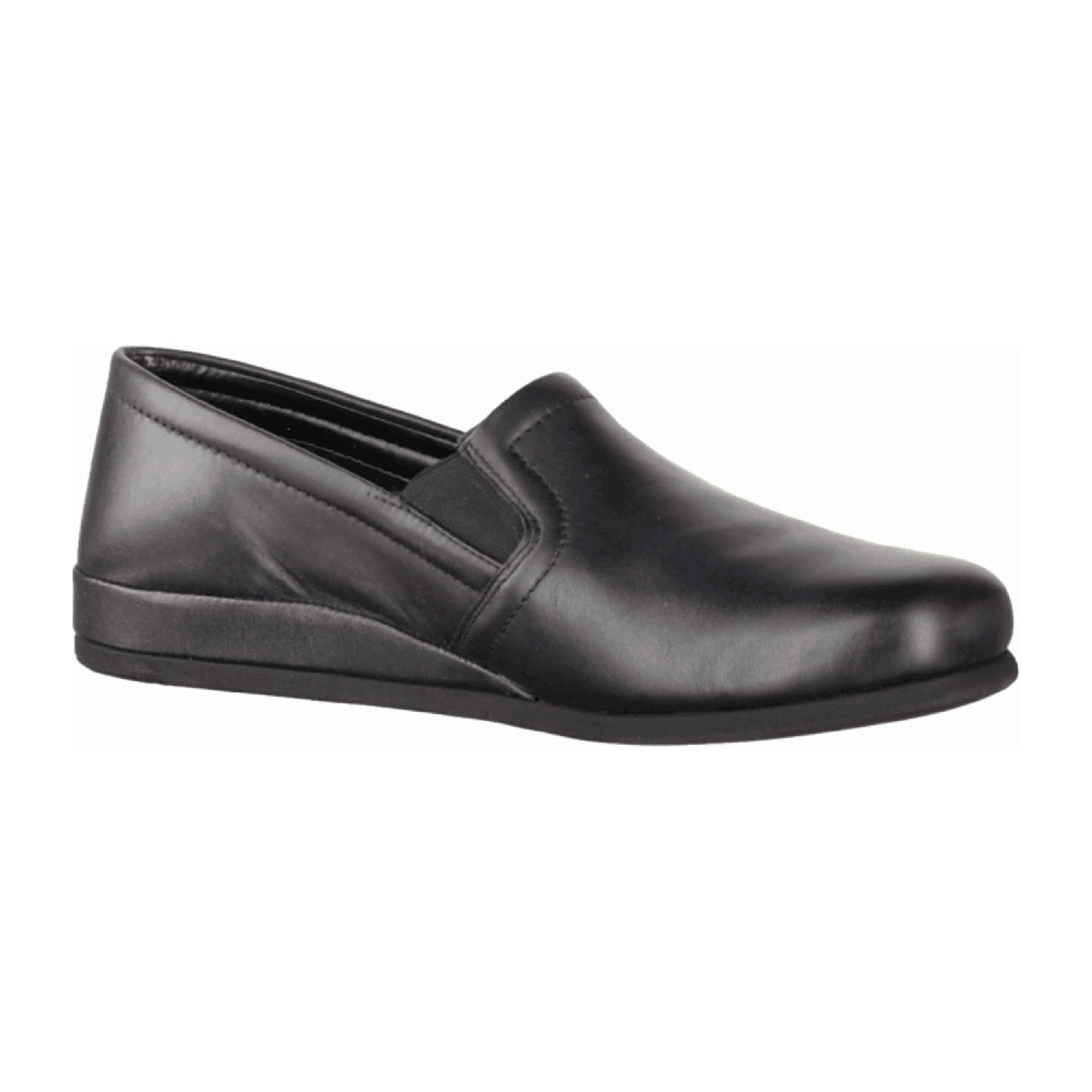 Rohde Viborg Black Men's Slippers with Leather Lining and Non-Slip Sole