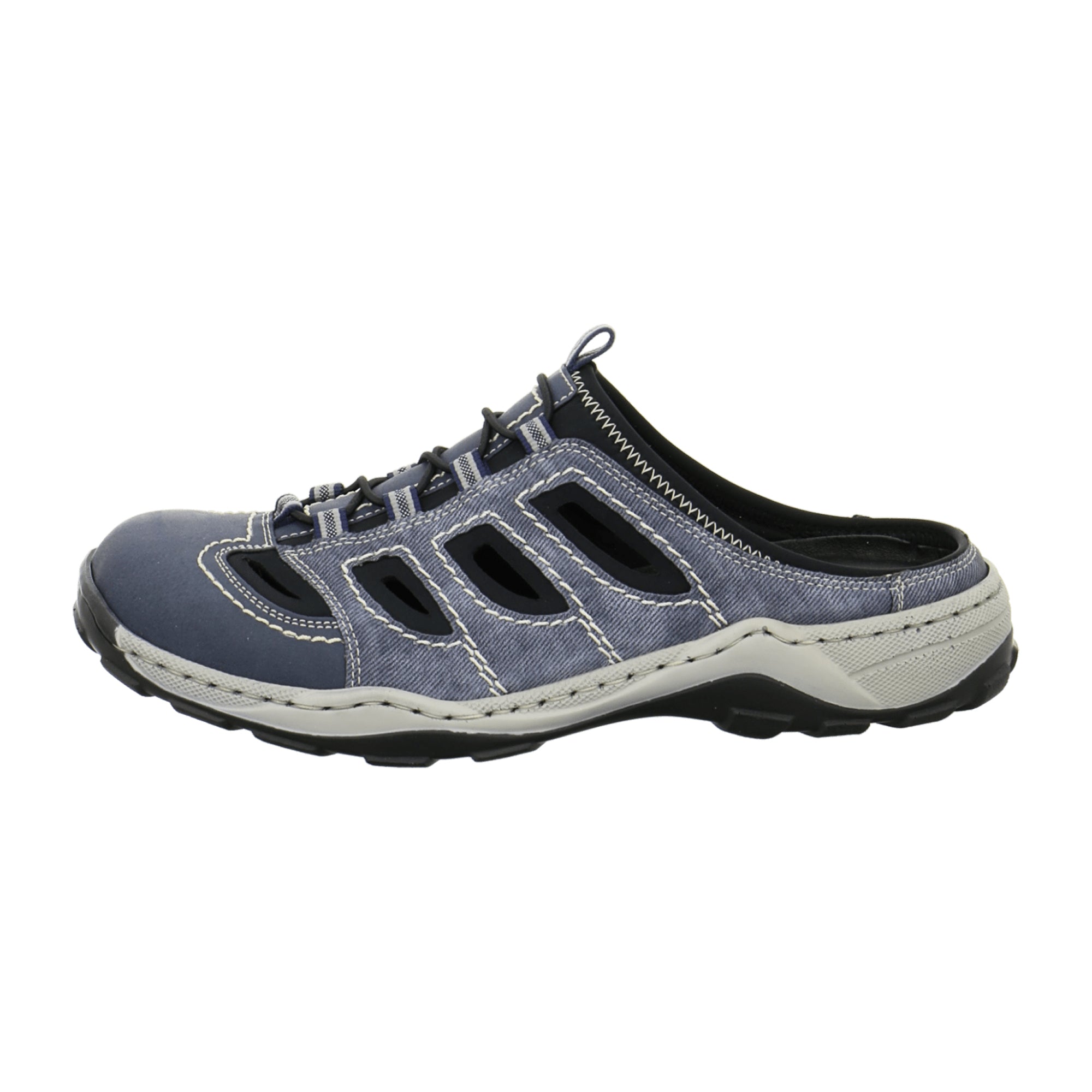 Rieker Men's Blue Slip-On Sandals Comfortable Synthetic Textile Spring Summer