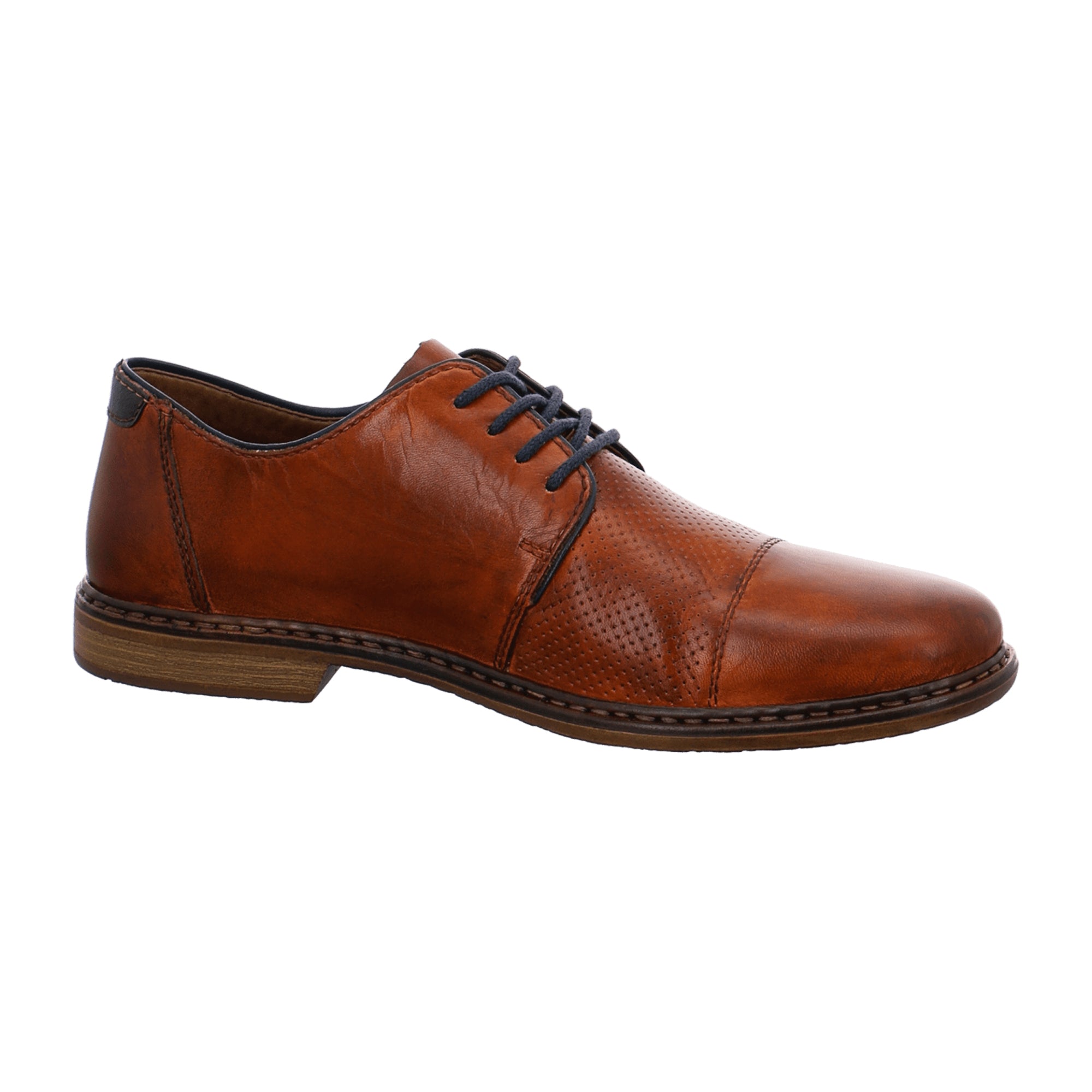 Rieker 13428 Men's Brown Leather Shoes with Lace-Up Closure