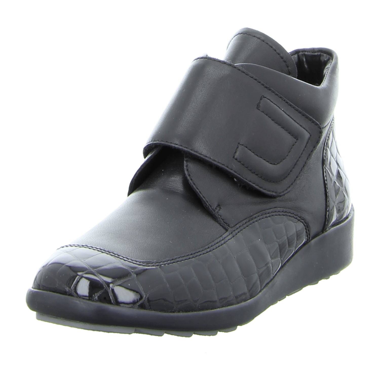 ARA Meran Women's Lace-Up Shoes with Hook-and-Loop Closure Round Toe Black