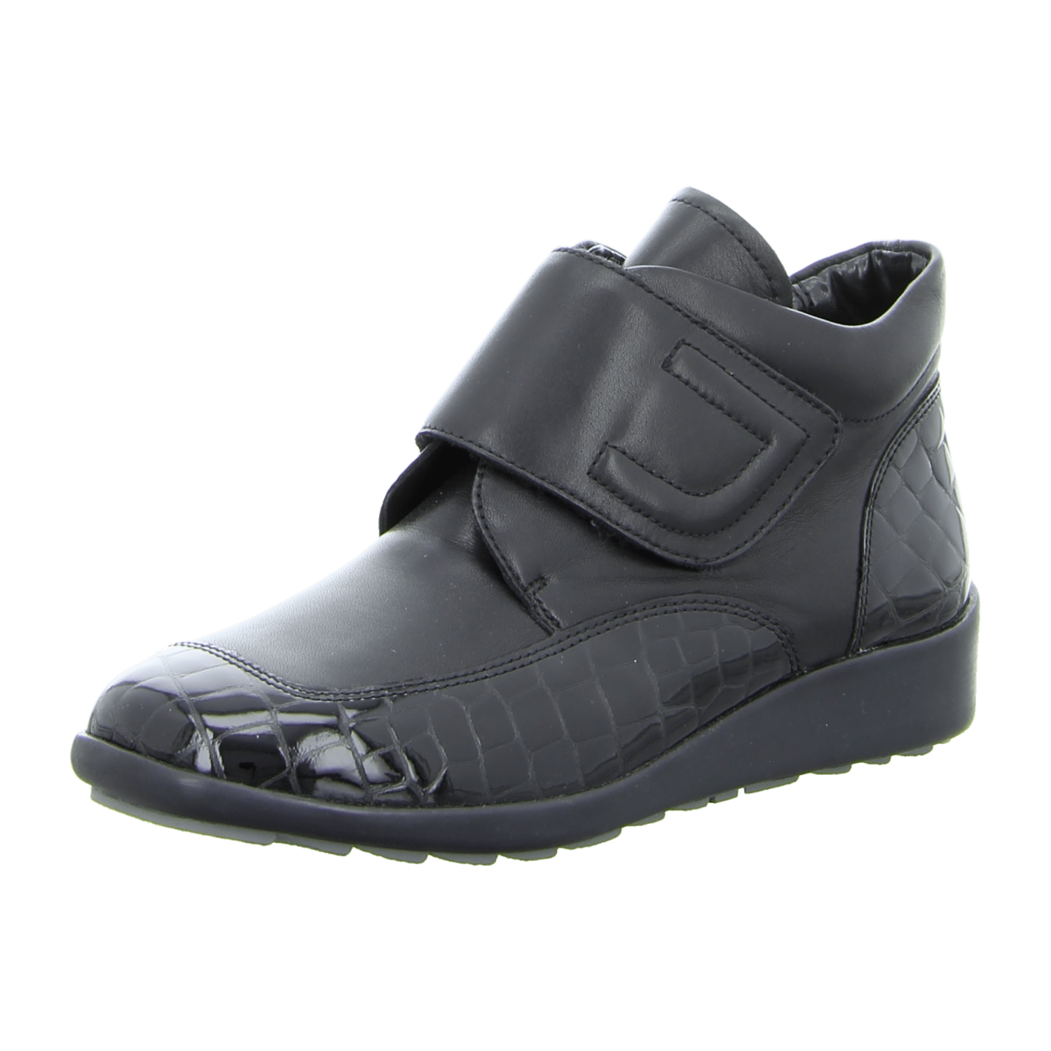 ARA Meran Women's Lace-Up Shoes with Hook-and-Loop Closure Round Toe Black