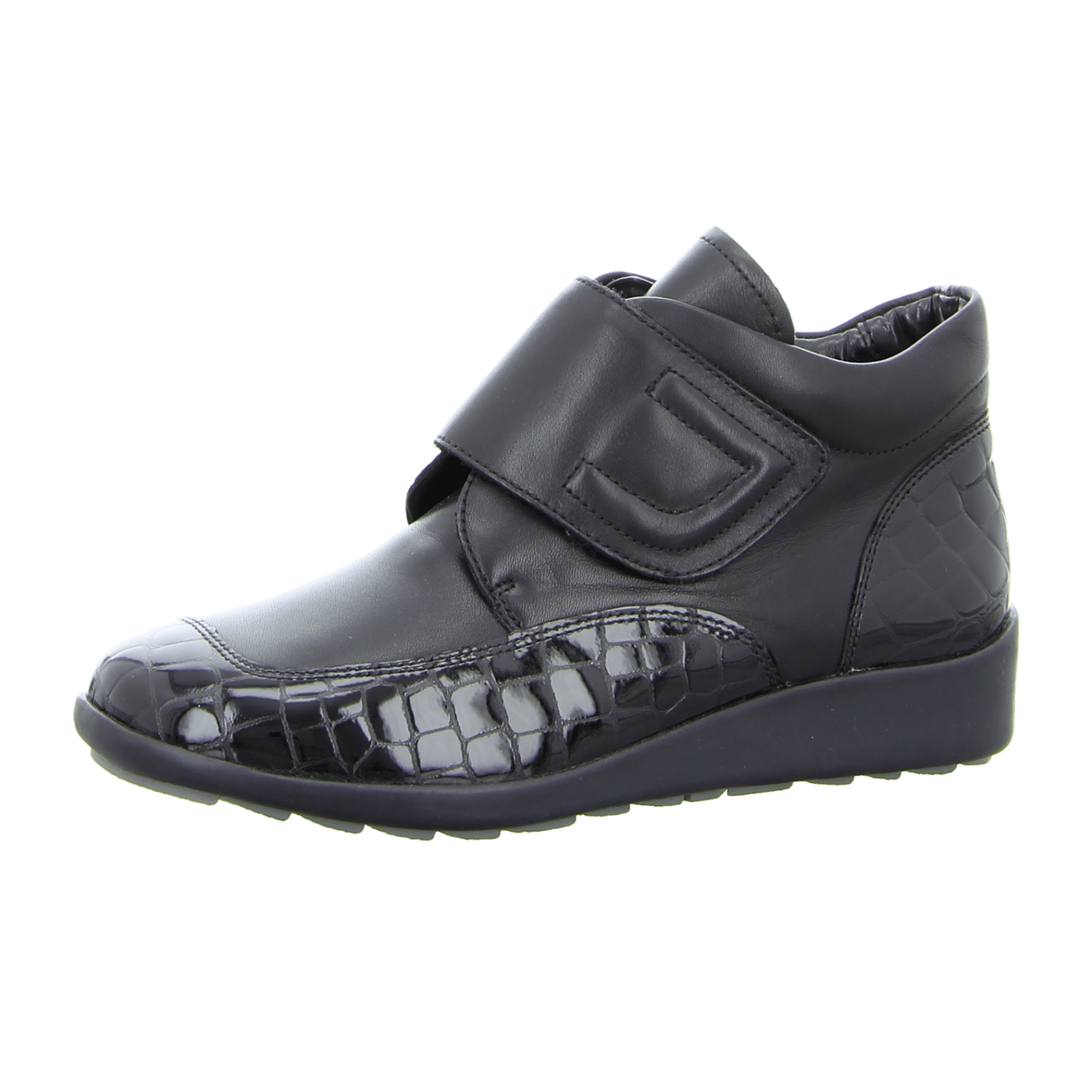 ARA Meran Women's Lace-Up Shoes with Hook-and-Loop Closure Round Toe Black