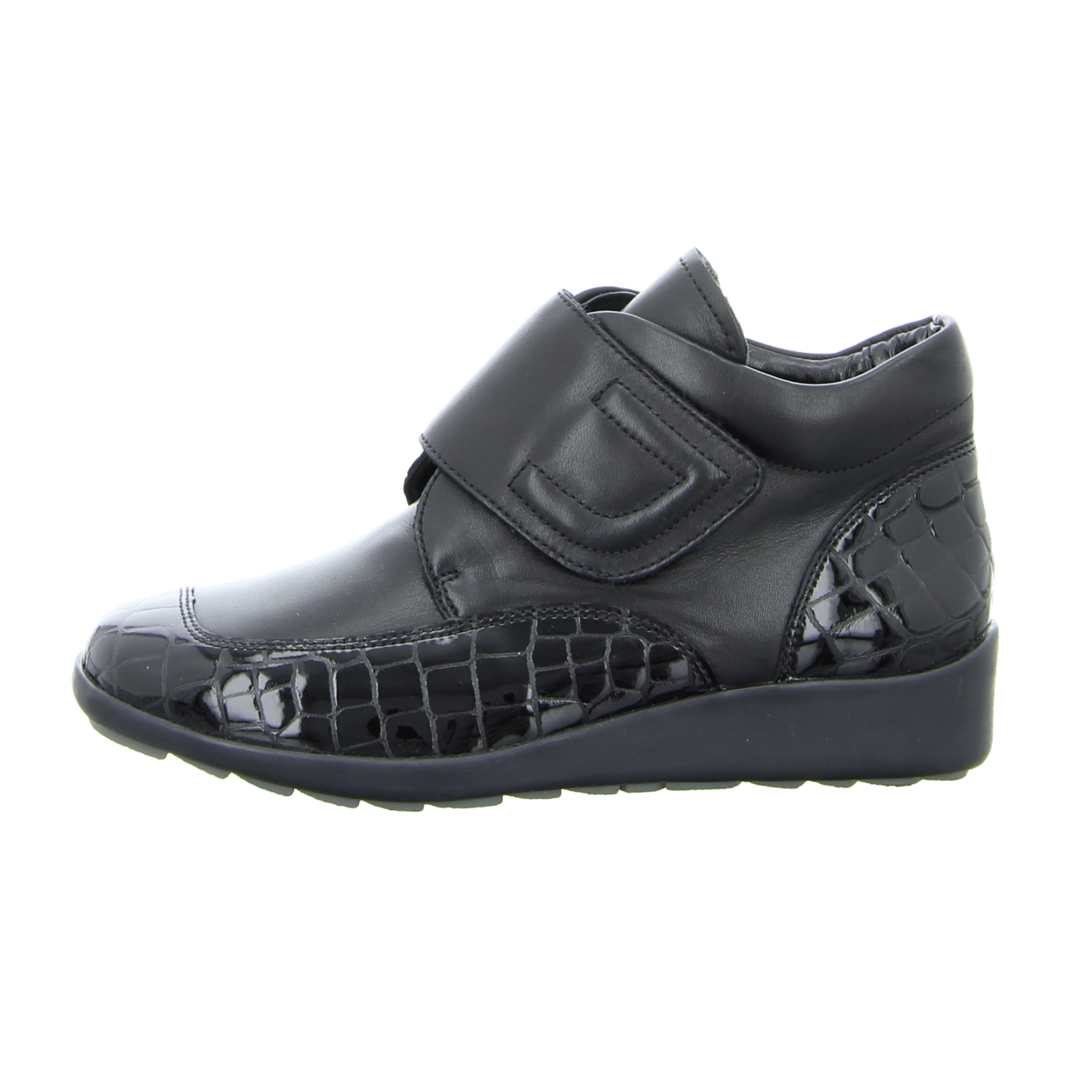 ARA Meran Women's Lace-Up Shoes with Hook-and-Loop Closure Round Toe Black