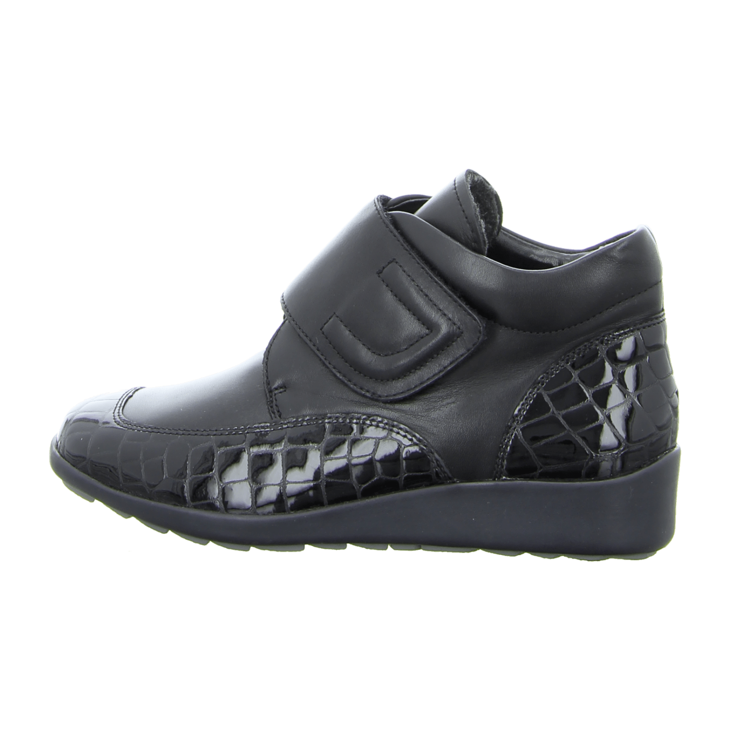 ARA Meran Women's Lace-Up Shoes with Hook-and-Loop Closure Round Toe Black