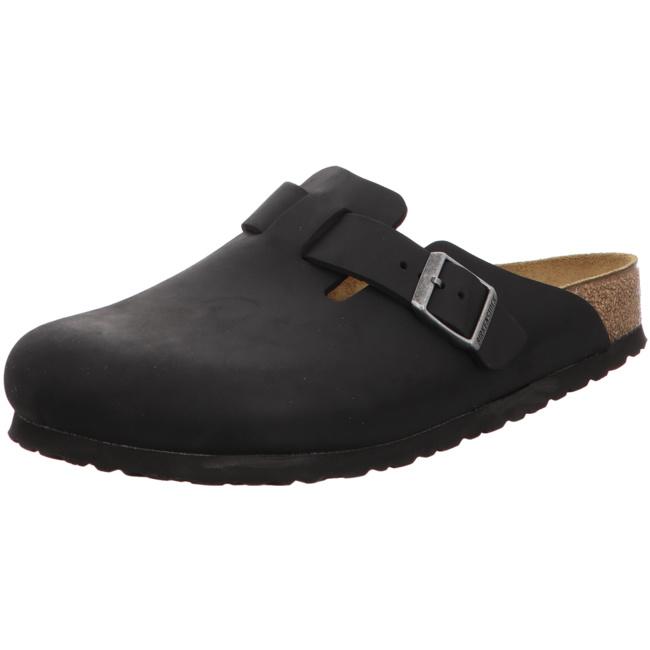 Birkenstock Boston Black Leather Oiled Clogs Mules Slippers Sandals Regular - Bartel-Shop