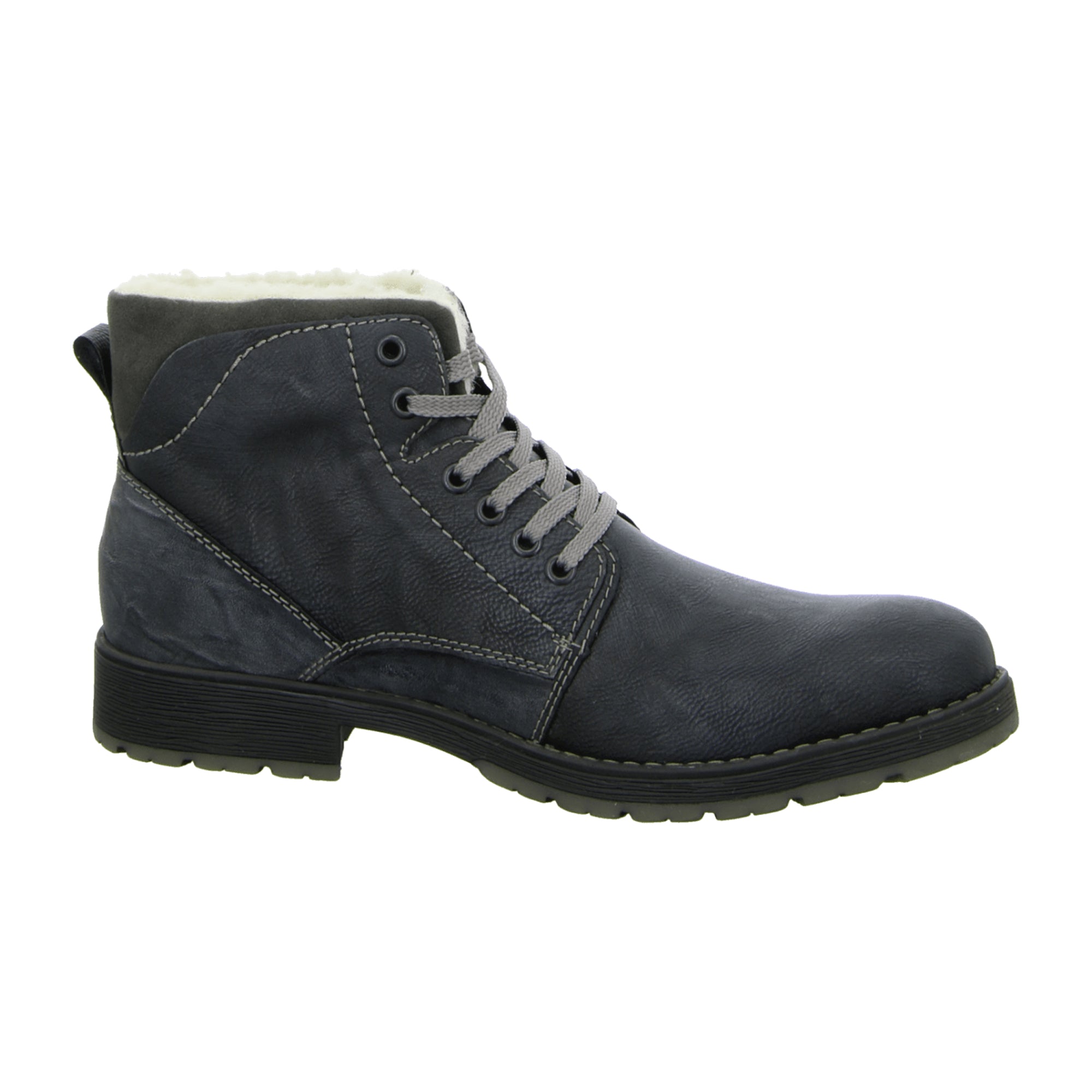 Rieker NV Men's Gray Synthetic Leather Shoes with Warm Lining
