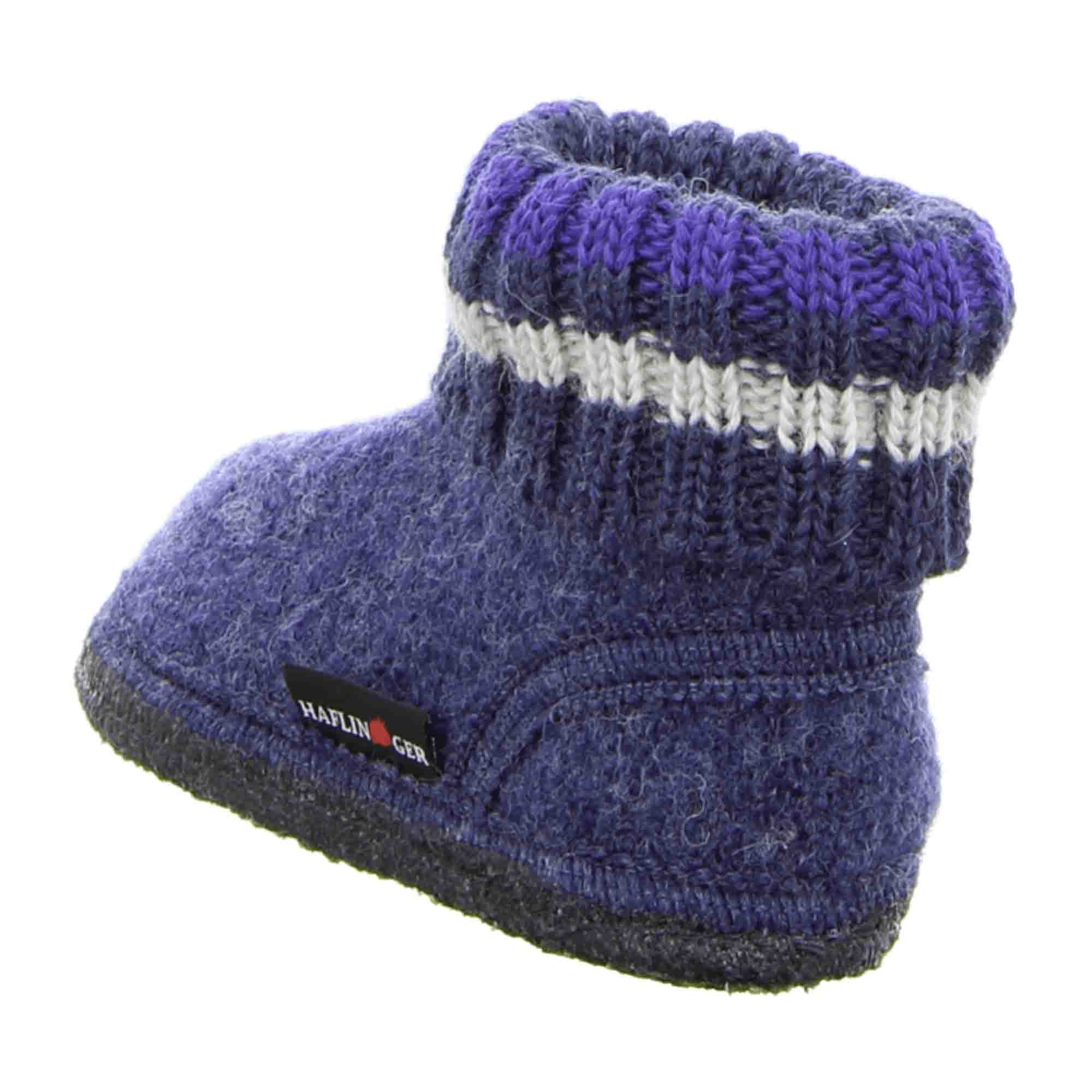 Haflinger Paul Kids' Slippers - Durable Blue Wool - Comfortable & Stylish