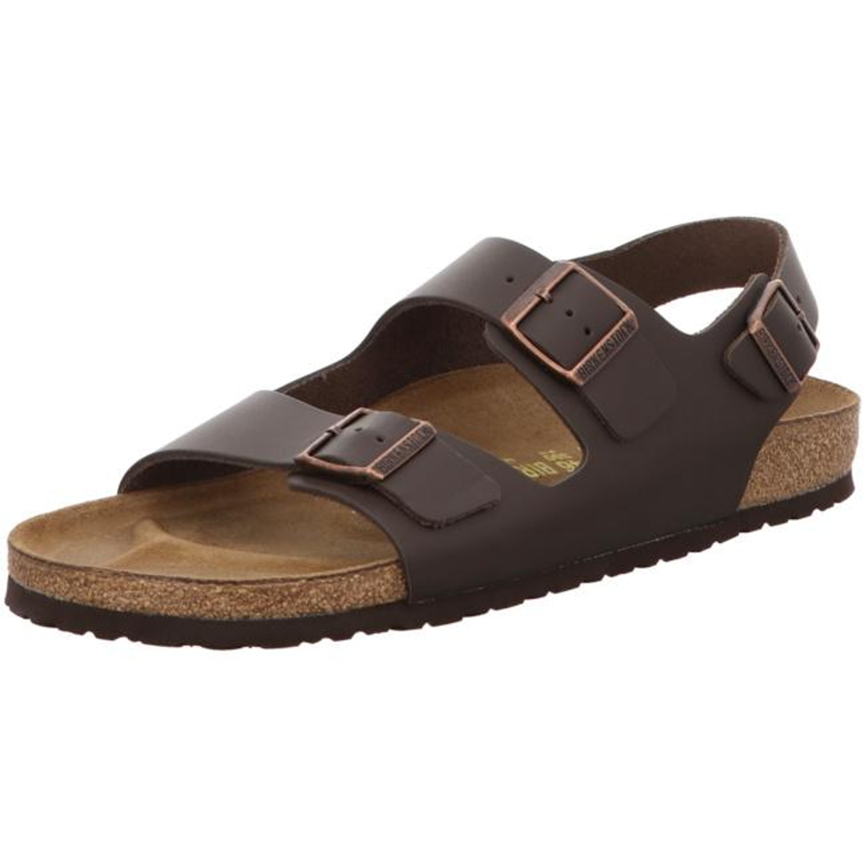 Birkenstock Milano Leather Slides Sandals Slippers Slingback Ankle Strap Darkbrown narrow