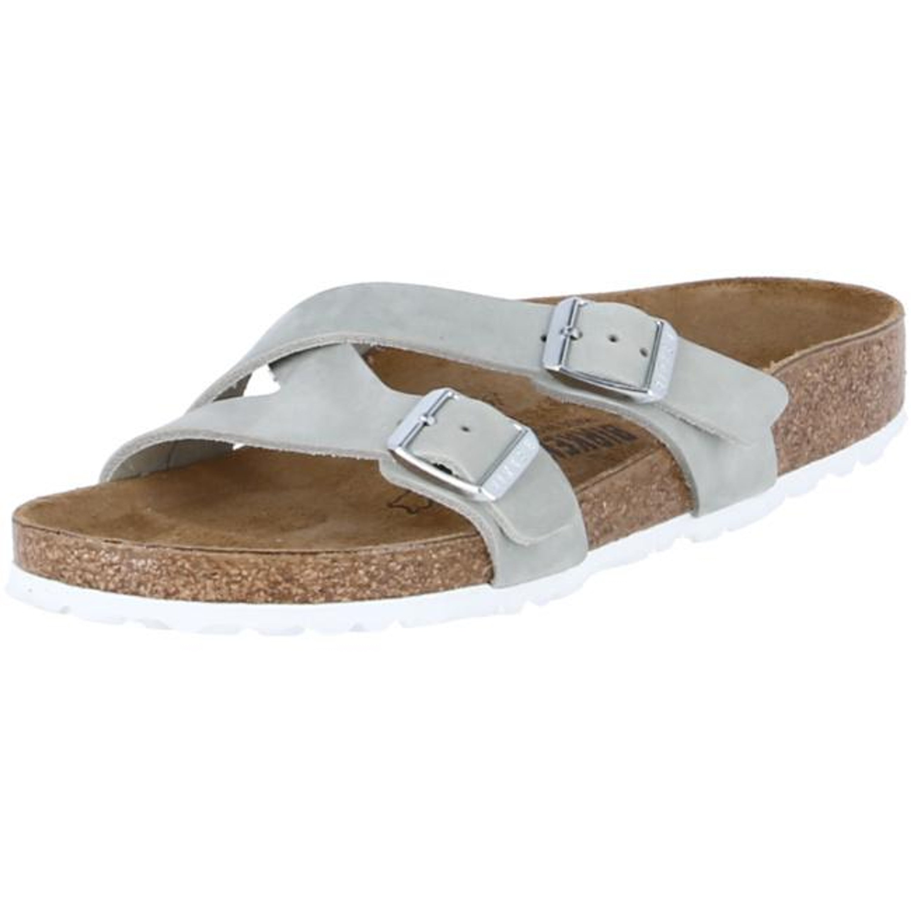Birkenstock Yao Nubuck Leather Mineral green Slides Sandal Slippers Balance narrow - Bartel-Shop
