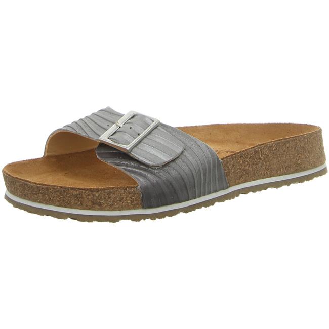 Haflinger Slippers gray female Sandals Clogs Gina Leather - Bartel-Shop