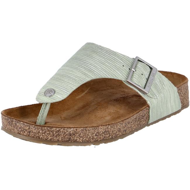 Haflinger Slippers green female Sandals Clogs smooth leather - Bartel-Shop