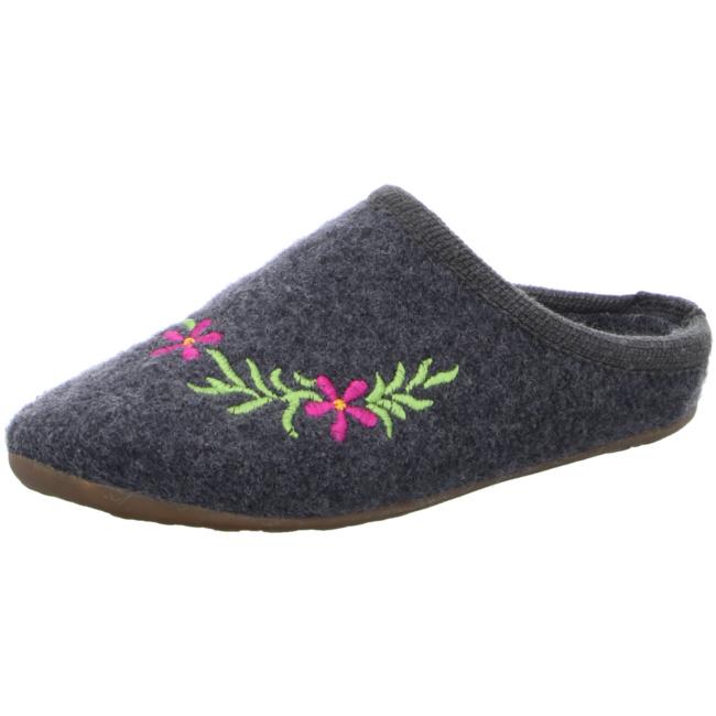 Haflinger Slippers gray female Sandals Clogs Wool - Bartel-Shop
