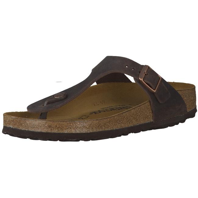 Birkenstock Gizeh Habana Brown Leather Sandals Slides Thongs Flip-Flops regular - Bartel-Shop