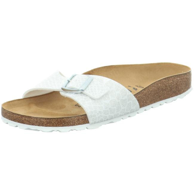 Birkenstock Madrid Magic Snake White Slides Sandals Flip Flops Shoes Thongs narrow - Bartel-Shop