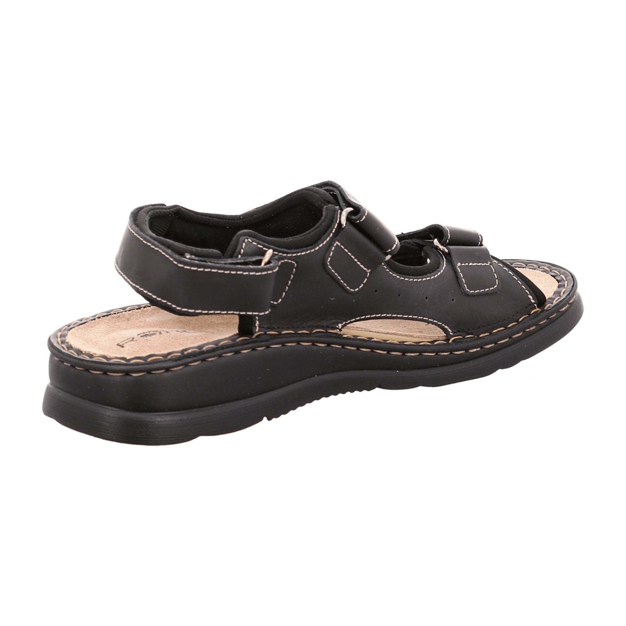 Rohde Comfortable Men's Black Sandals Nubuck Leather Spring Summer