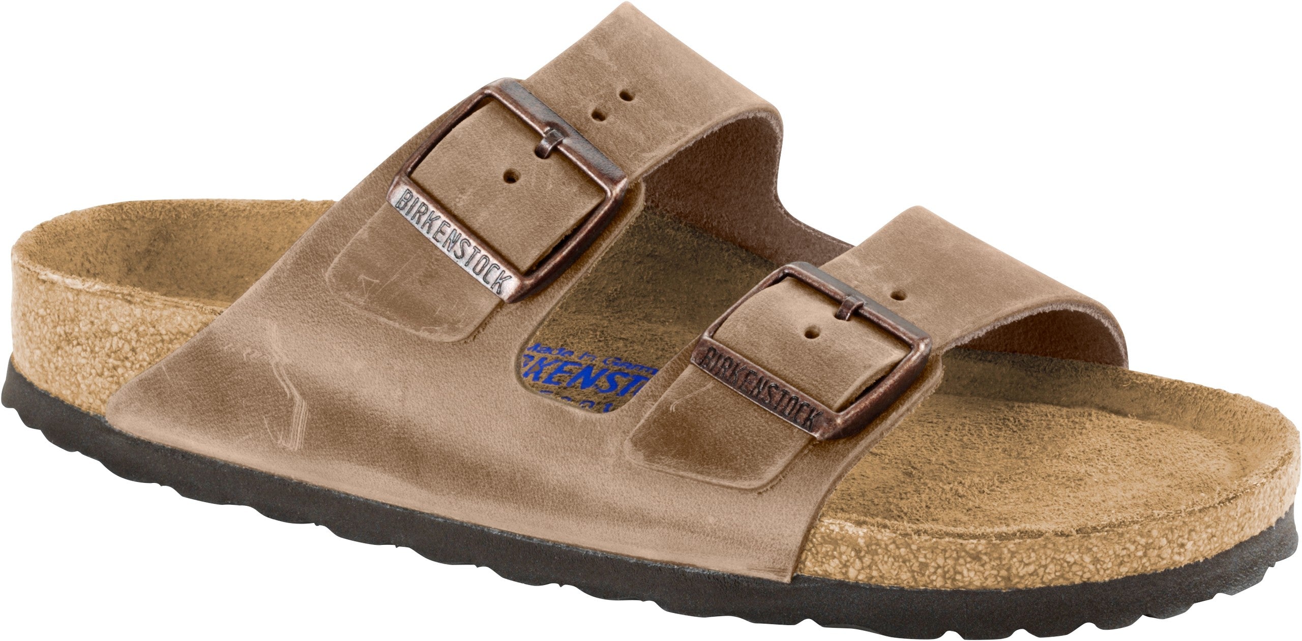Birkenstock Arizona Tabacco Brown Leather Oiled SFB 7 Regular Sandals Strap Slides