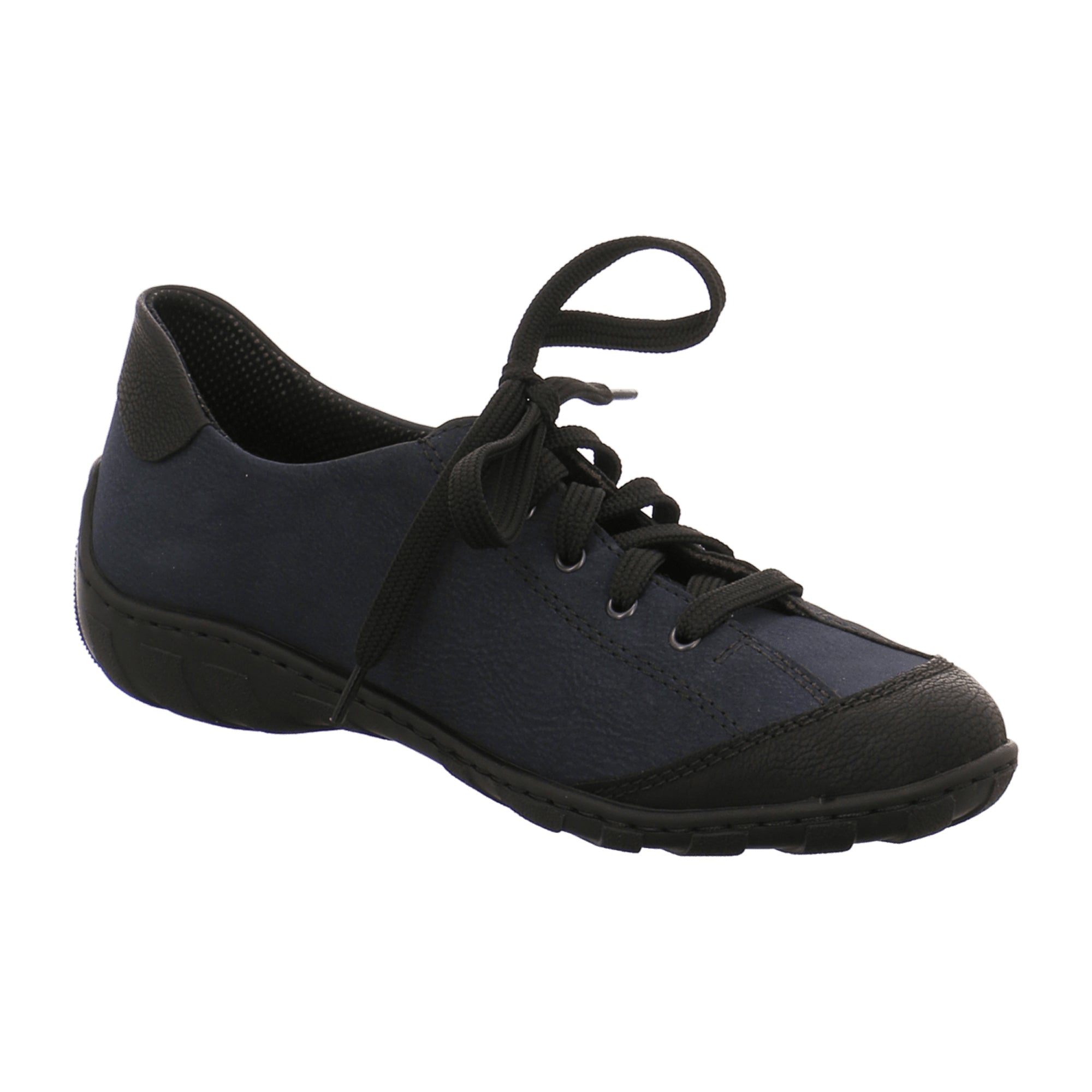 Rieker Casual Lace Up Shoes for Women in Blue and Black with Stylish Zip Detail