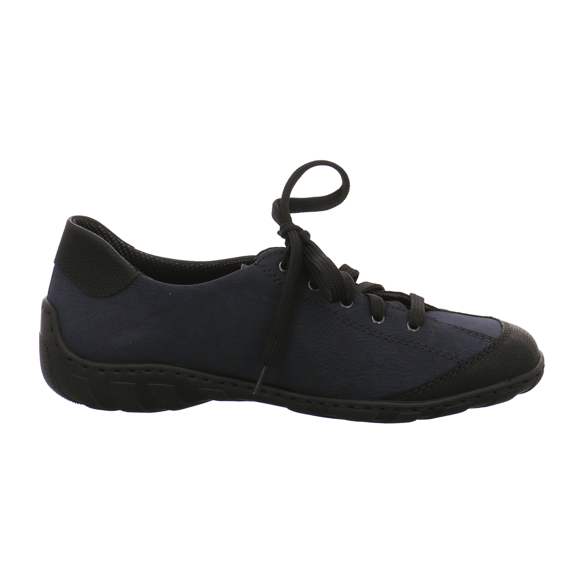 Rieker Casual Lace Up Shoes for Women in Blue and Black with Stylish Zip Detail