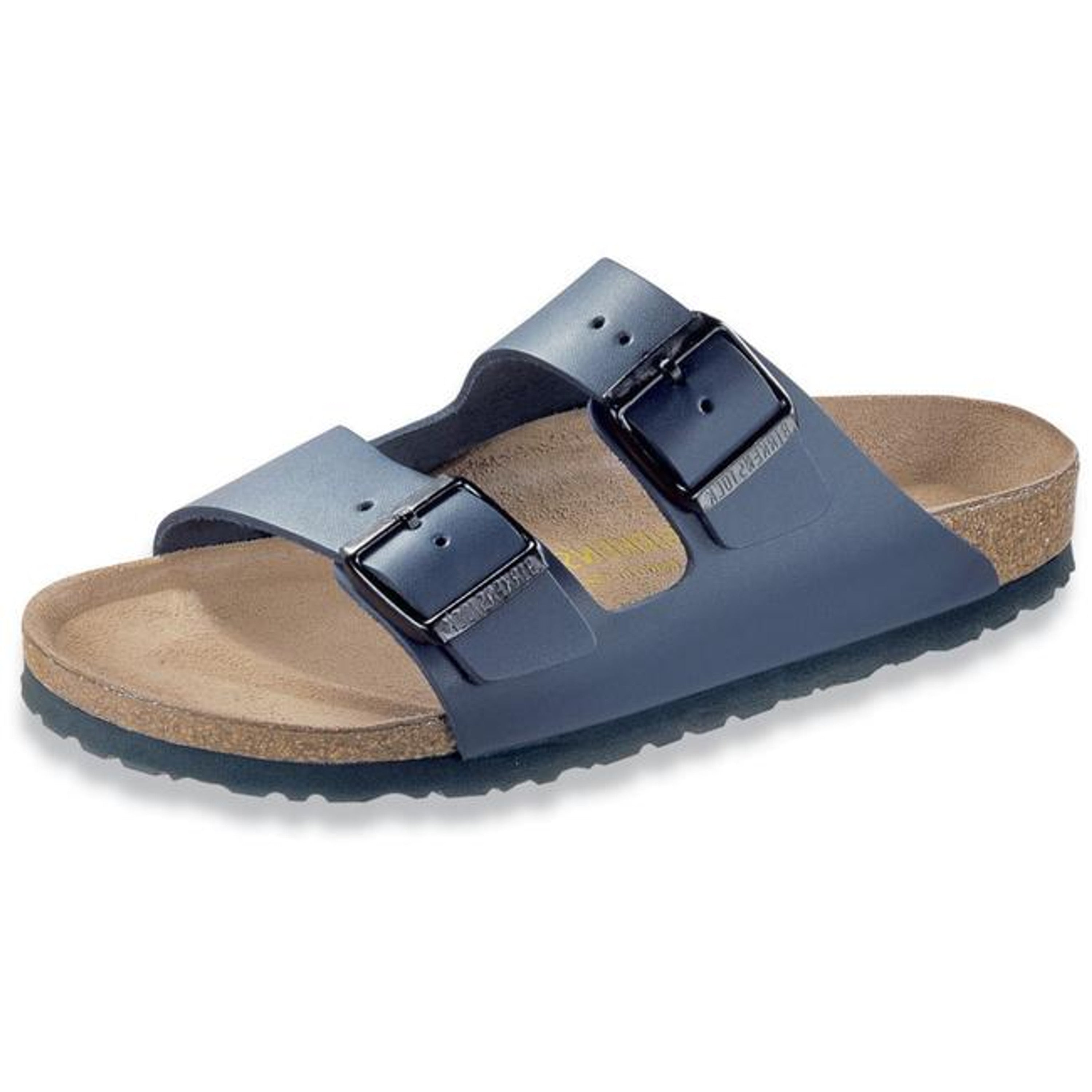 Birkenstock Arizona Leather Nature Blue Slides Sandals Thongs Slip On Regular - Bartel-Shop
