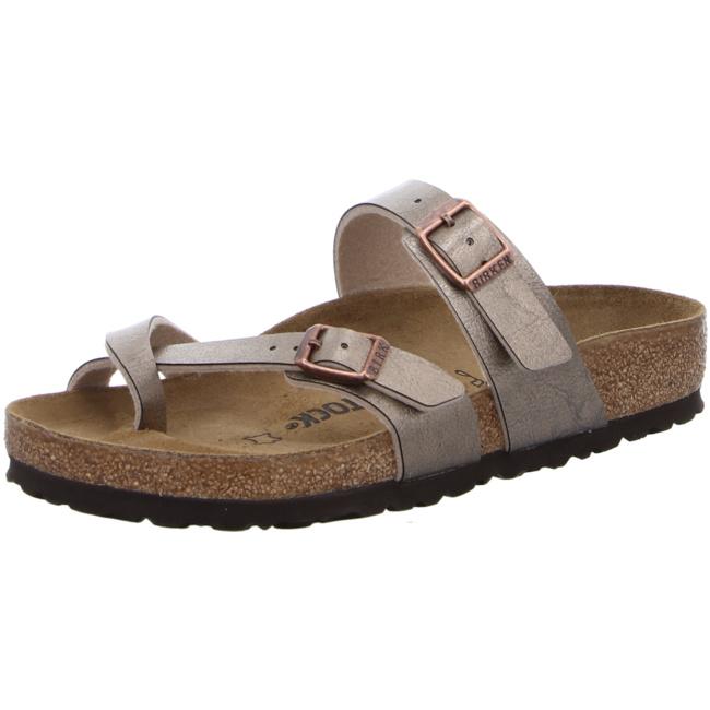 Birkenstock Mayari Graceful Taupe Metallic Thongs Flip Flops Sandals Slides regular - Bartel-Shop