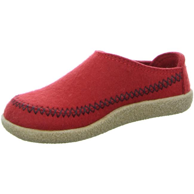 Haflinger Slippers red male Sandals Clogs  Wool felt - Bartel-Shop