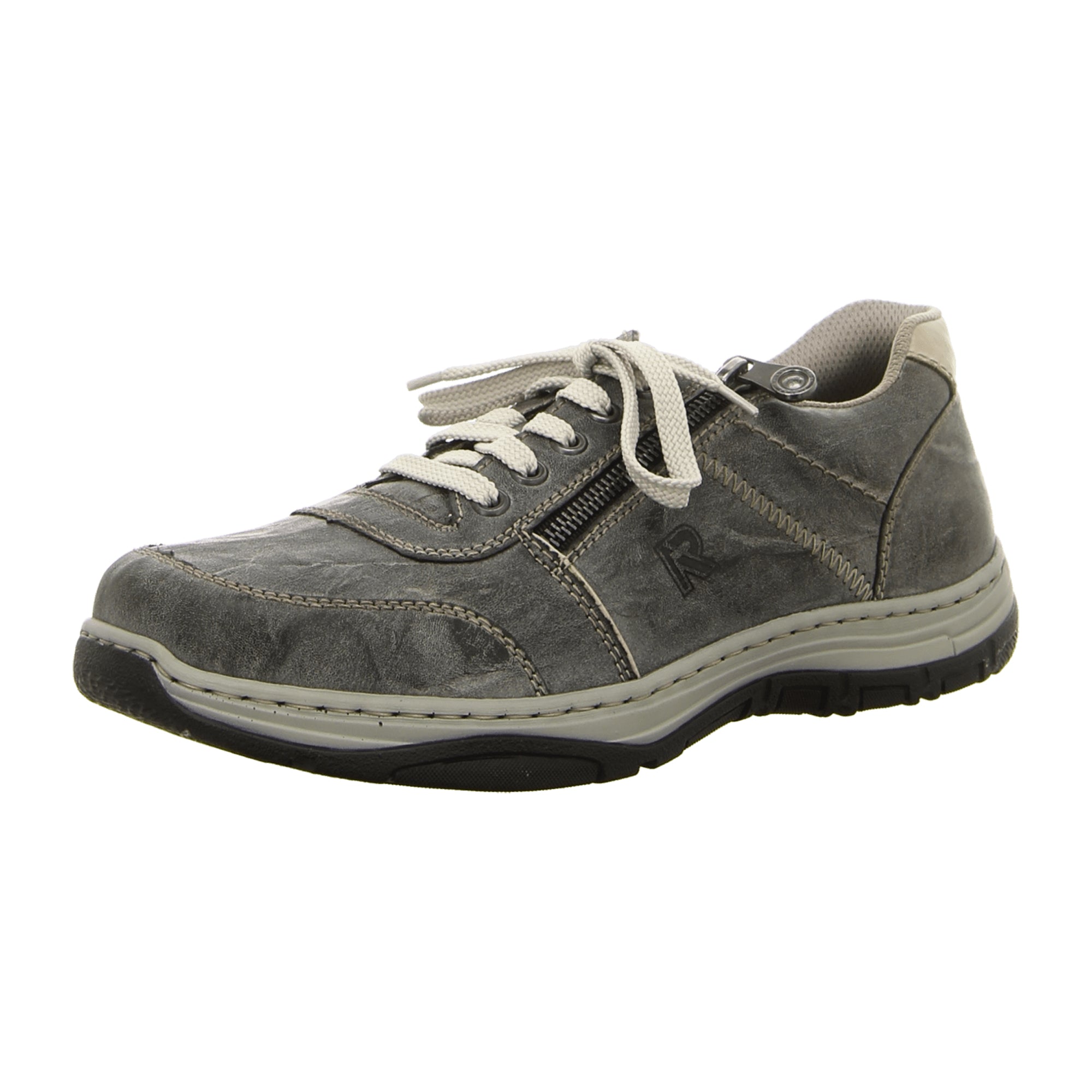 Rieker Grey Lace-Up Shoes Comfortable High-Quality Synthetic Leather Fast Shipping