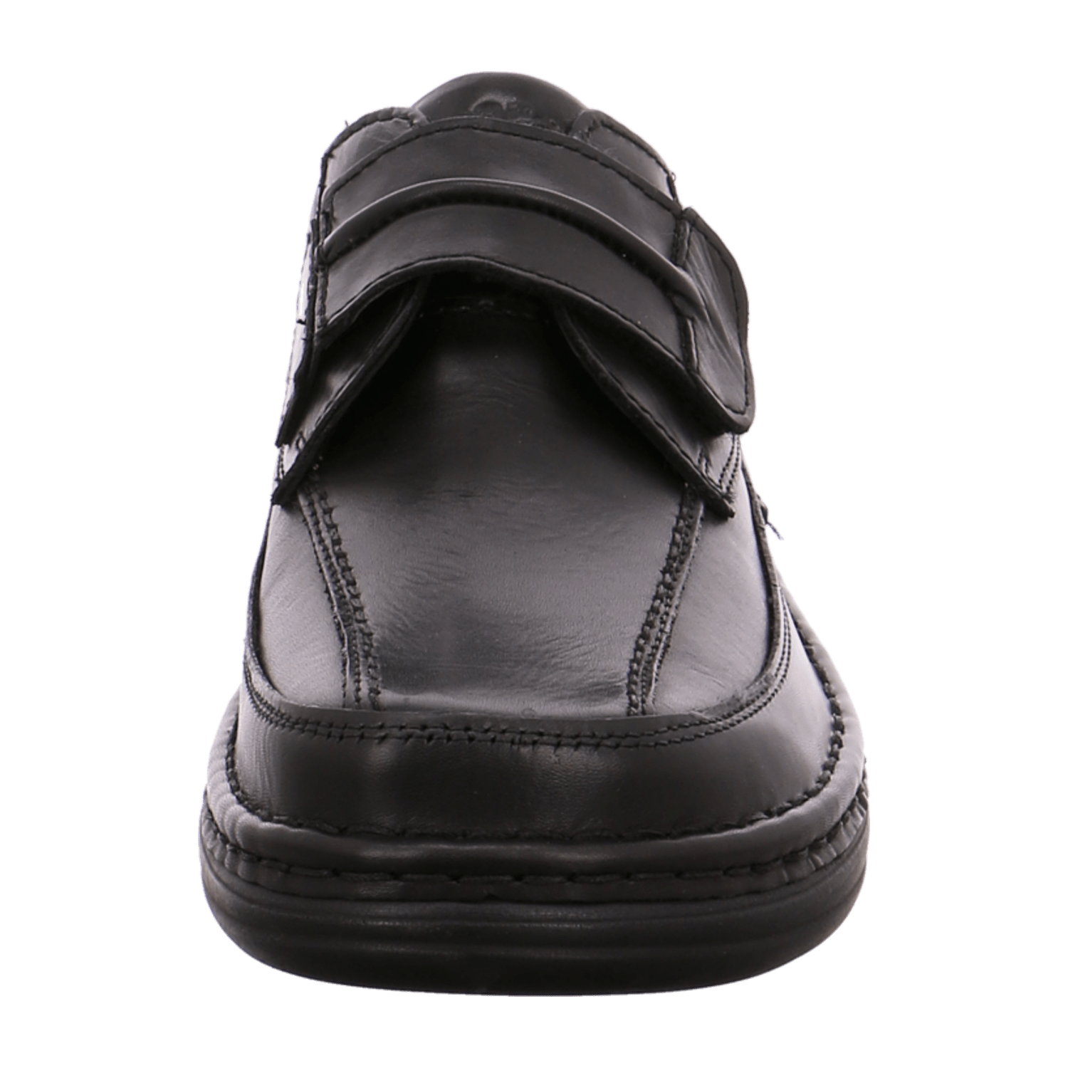 ARA Men's Leather Lace-Up Shoes with Hook-and-Loop Fastener in Black