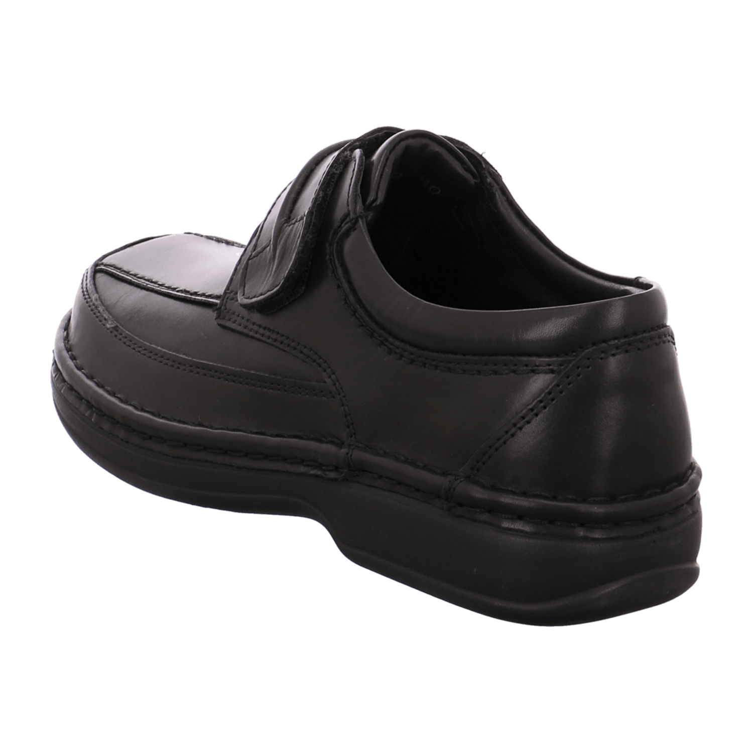 ARA Men's Leather Lace-Up Shoes with Hook-and-Loop Fastener in Black