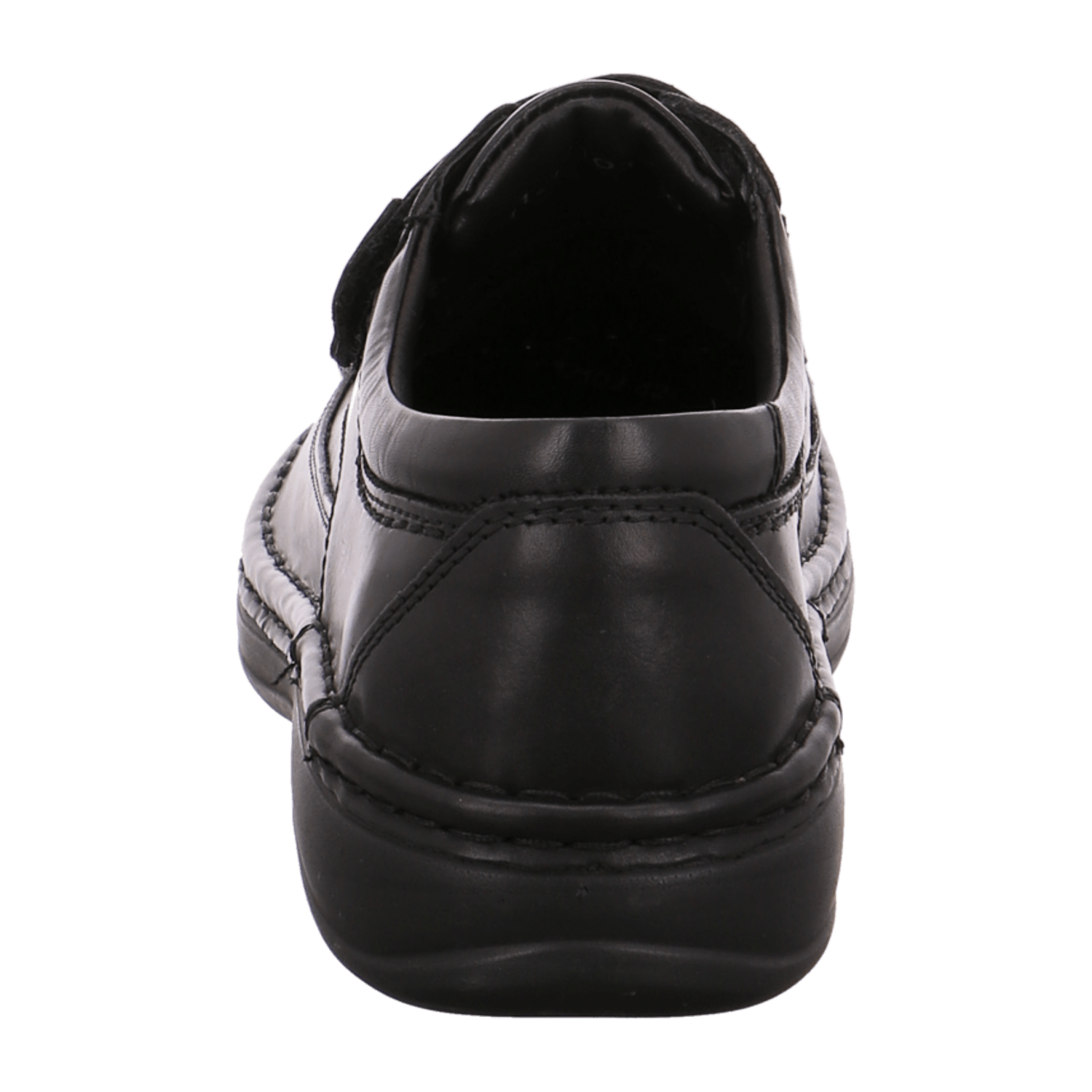 ARA Men's Leather Lace-Up Shoes with Hook-and-Loop Fastener in Black