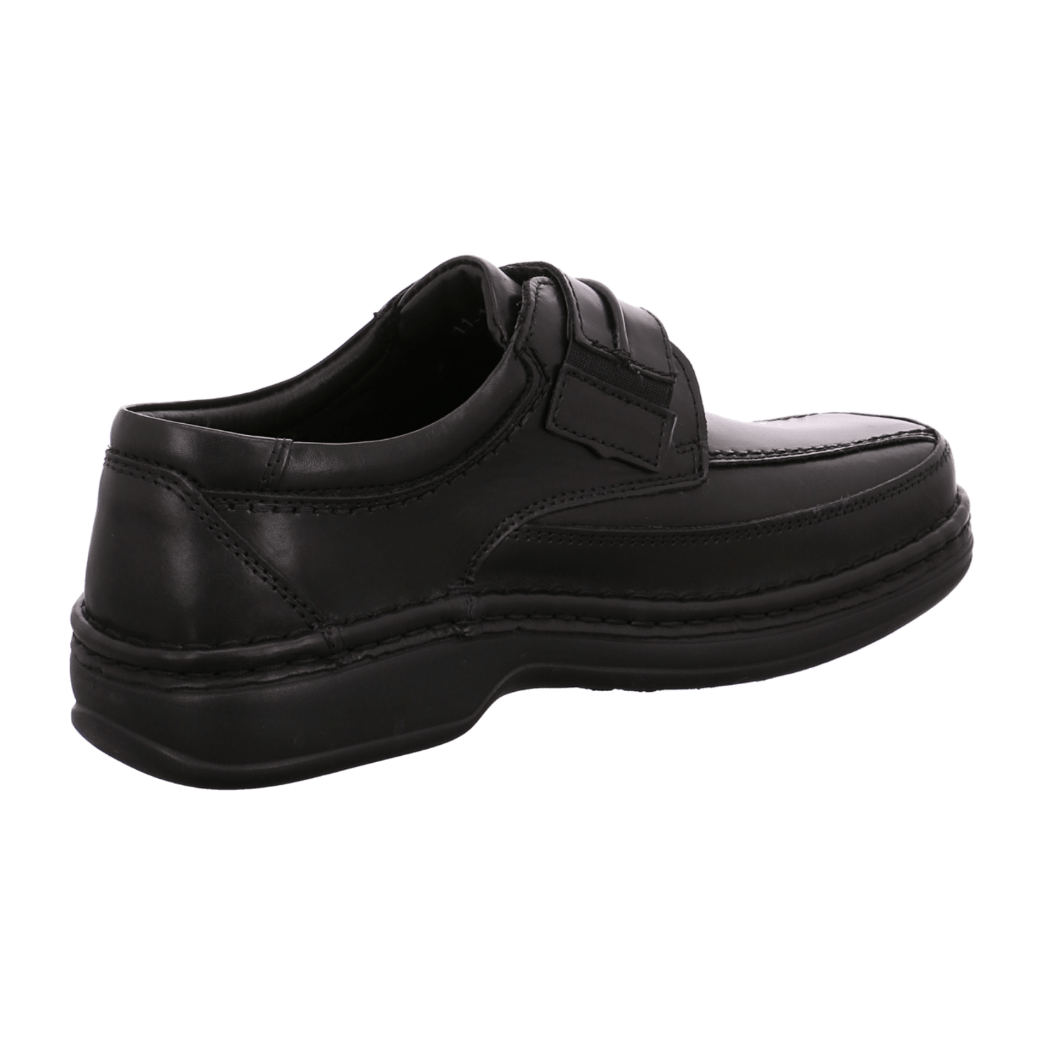 ARA Men's Leather Lace-Up Shoes with Hook-and-Loop Fastener in Black