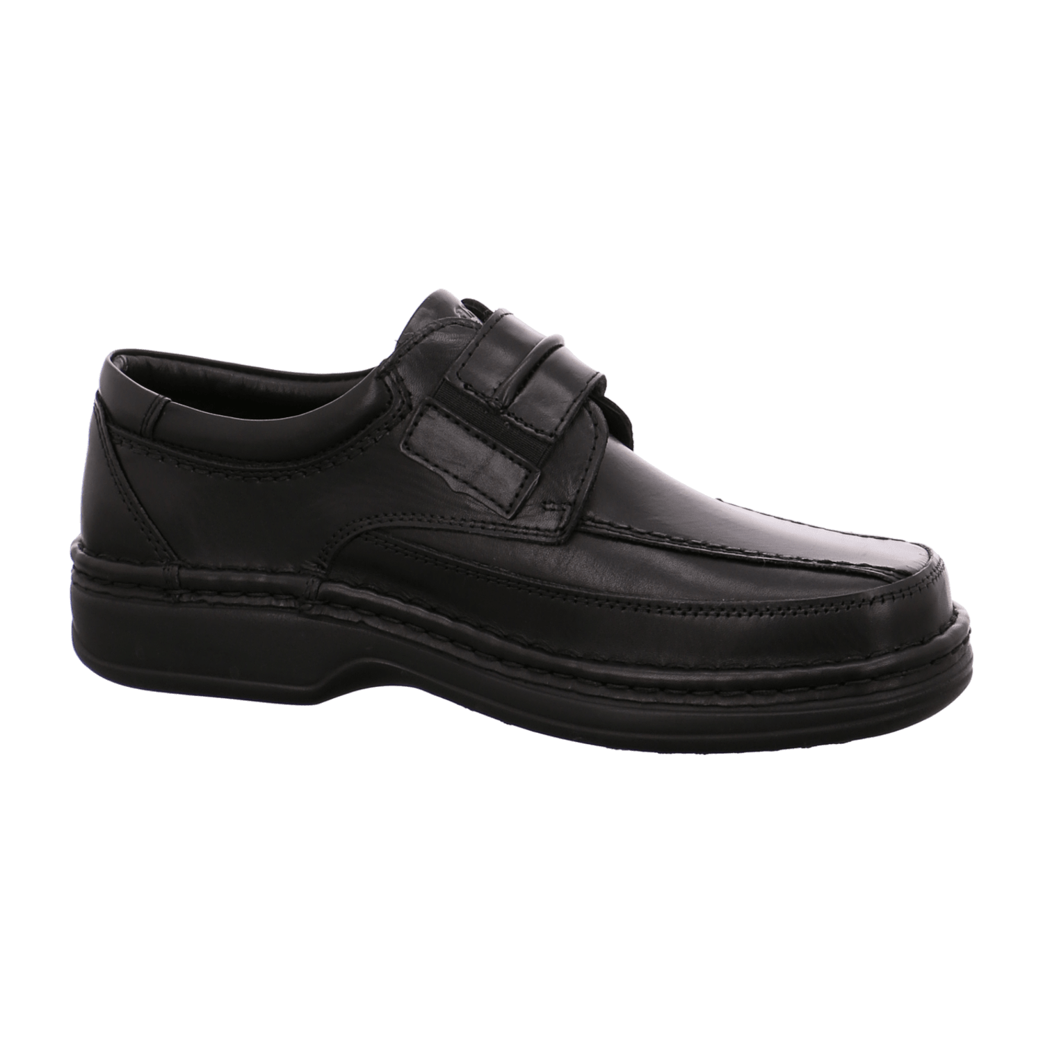 ARA Men's Leather Lace-Up Shoes with Hook-and-Loop Fastener in Black