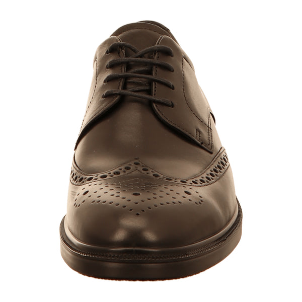 【未使用美品】ECCO 本革Lisbonメダリオン〈定価24,200円〉 Ecco Lisbon Men's Black Leather Dress Shoes - Stylish & Durable