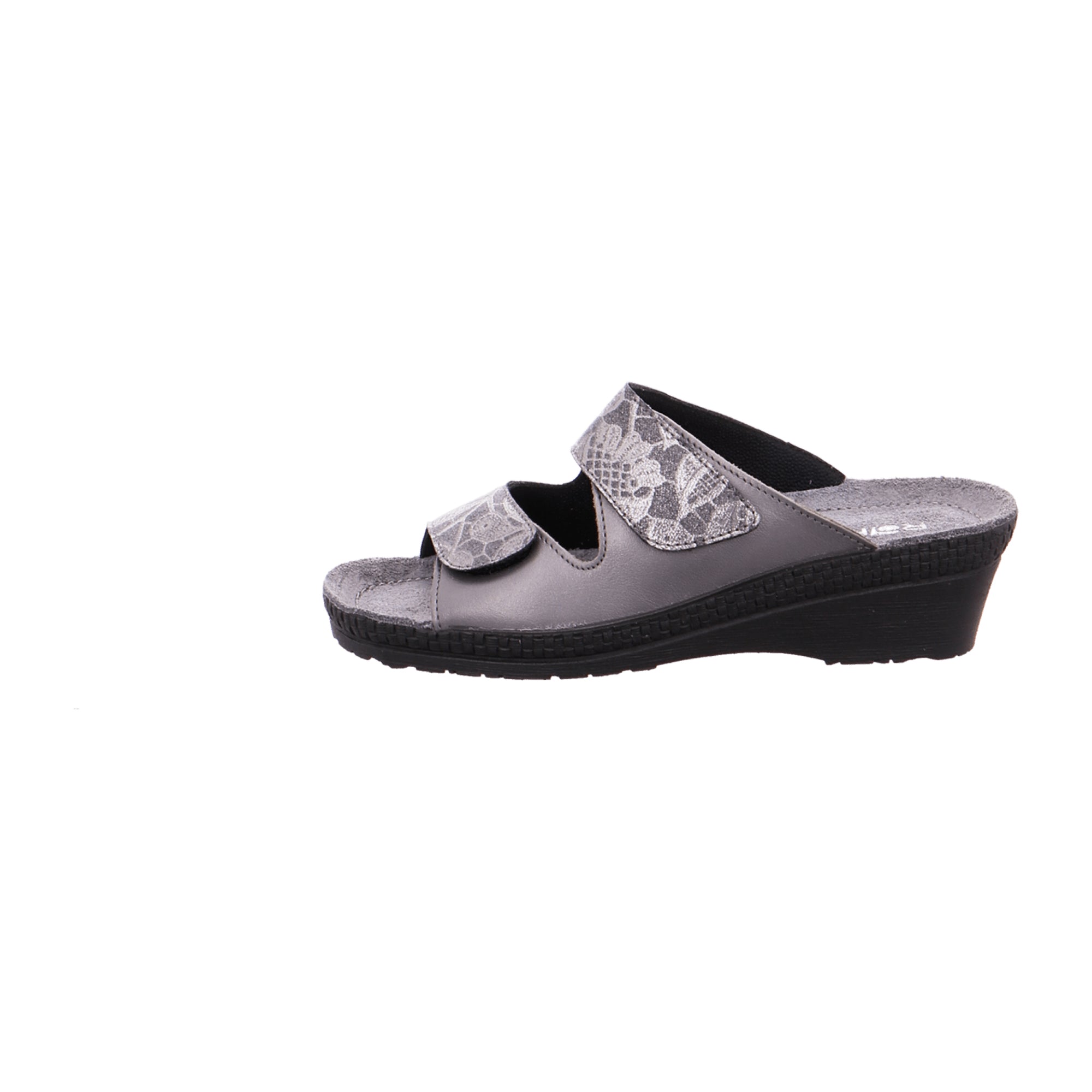 Rohde Women's Slip-On Shoes Gray Leather Comfortable Wedge Heel Spring Summer