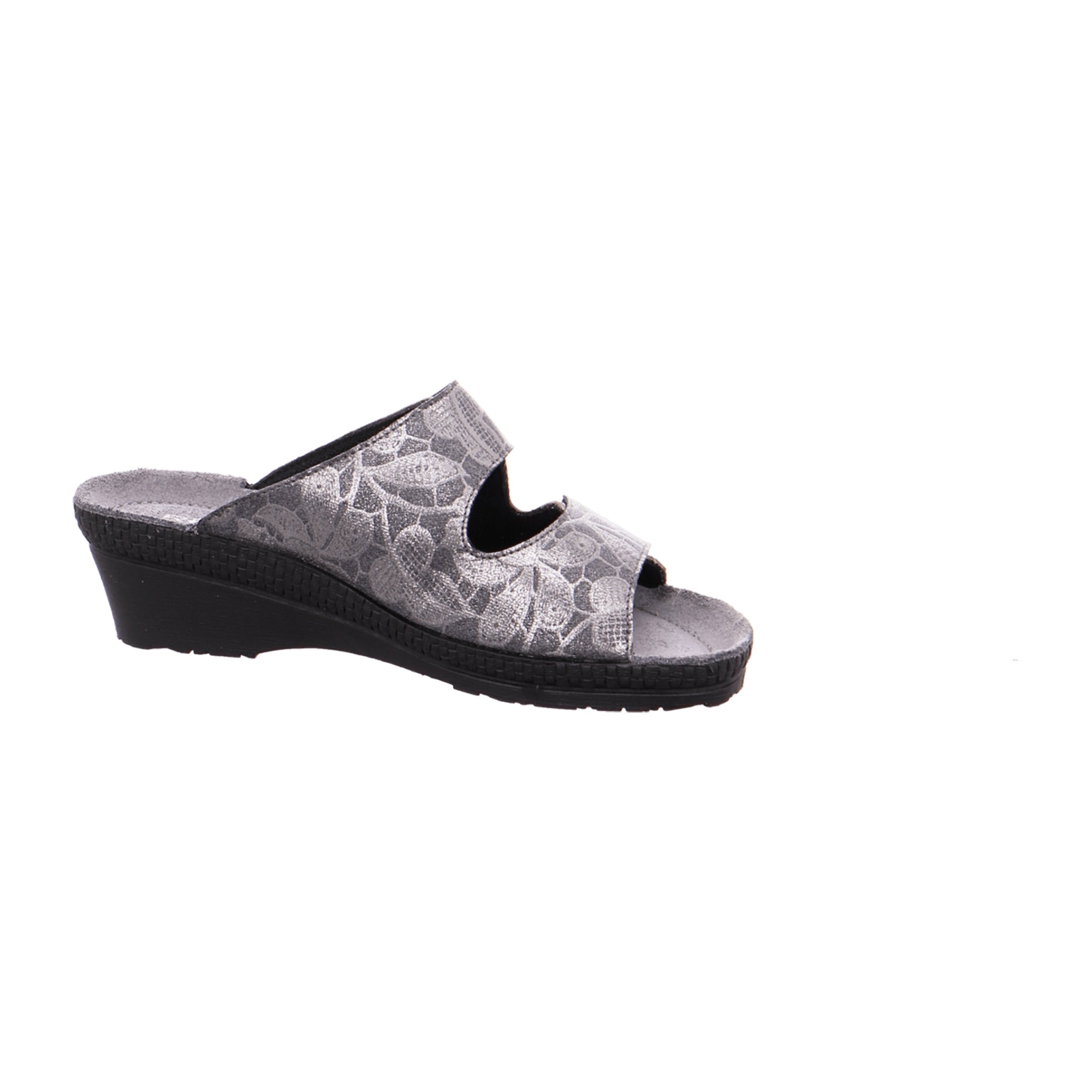 Rohde Women's Slip-On Shoes Gray Leather Comfortable Wedge Heel Spring Summer