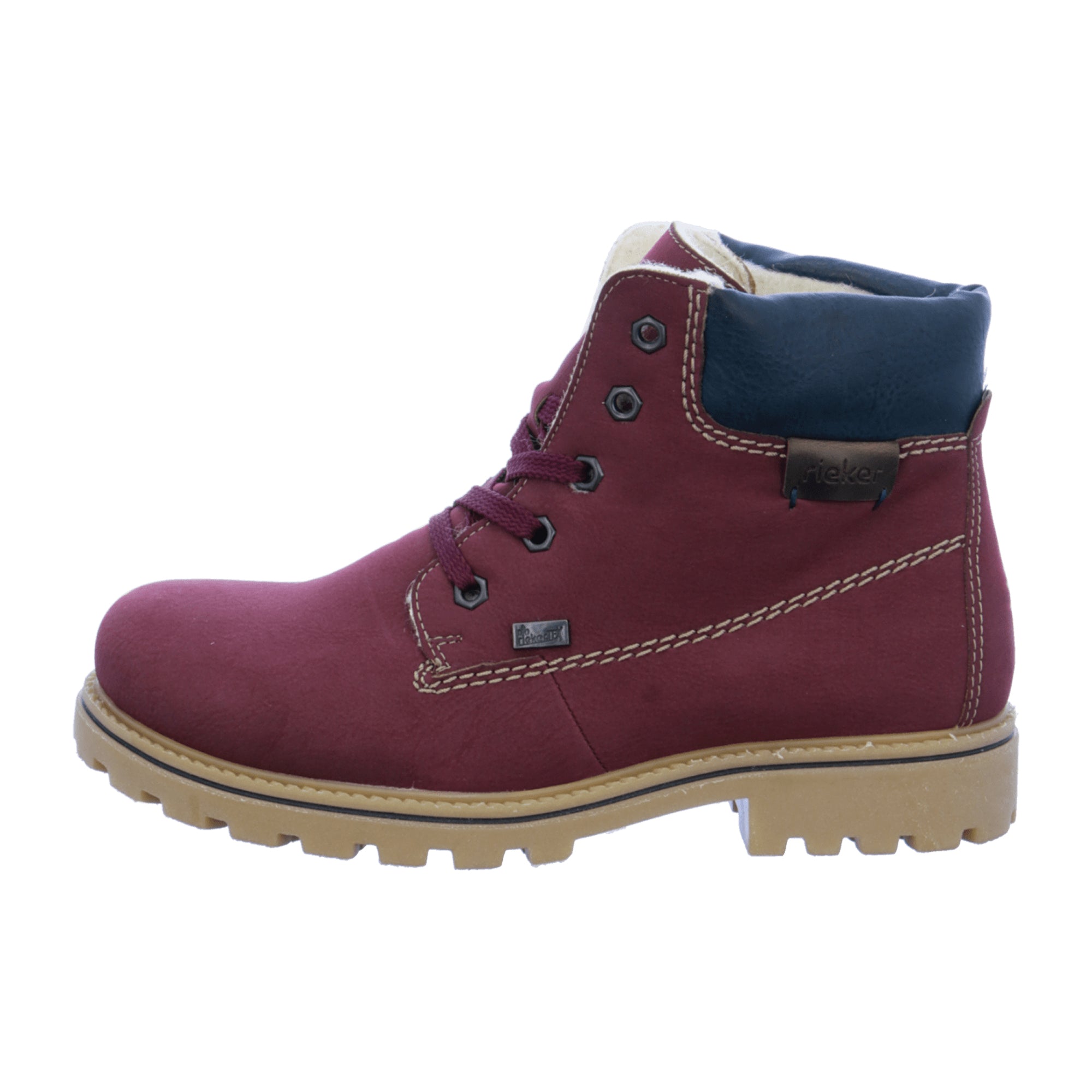 Rieker Women's Red Ankle Boots NAMUR EAGLE AMBOR with Block Heel