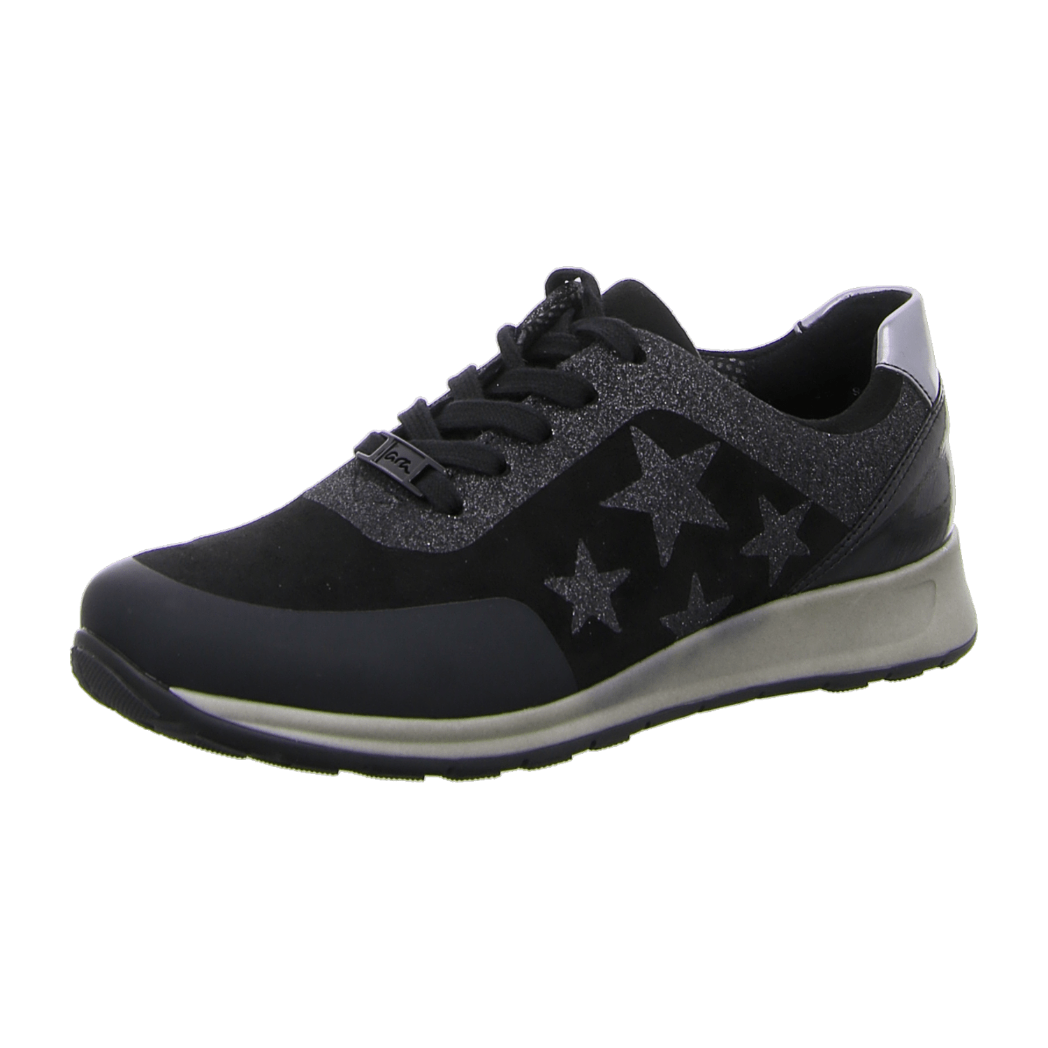 ARA OSAKA Women's Leather Low-Top Lace-Up Shoes in Black