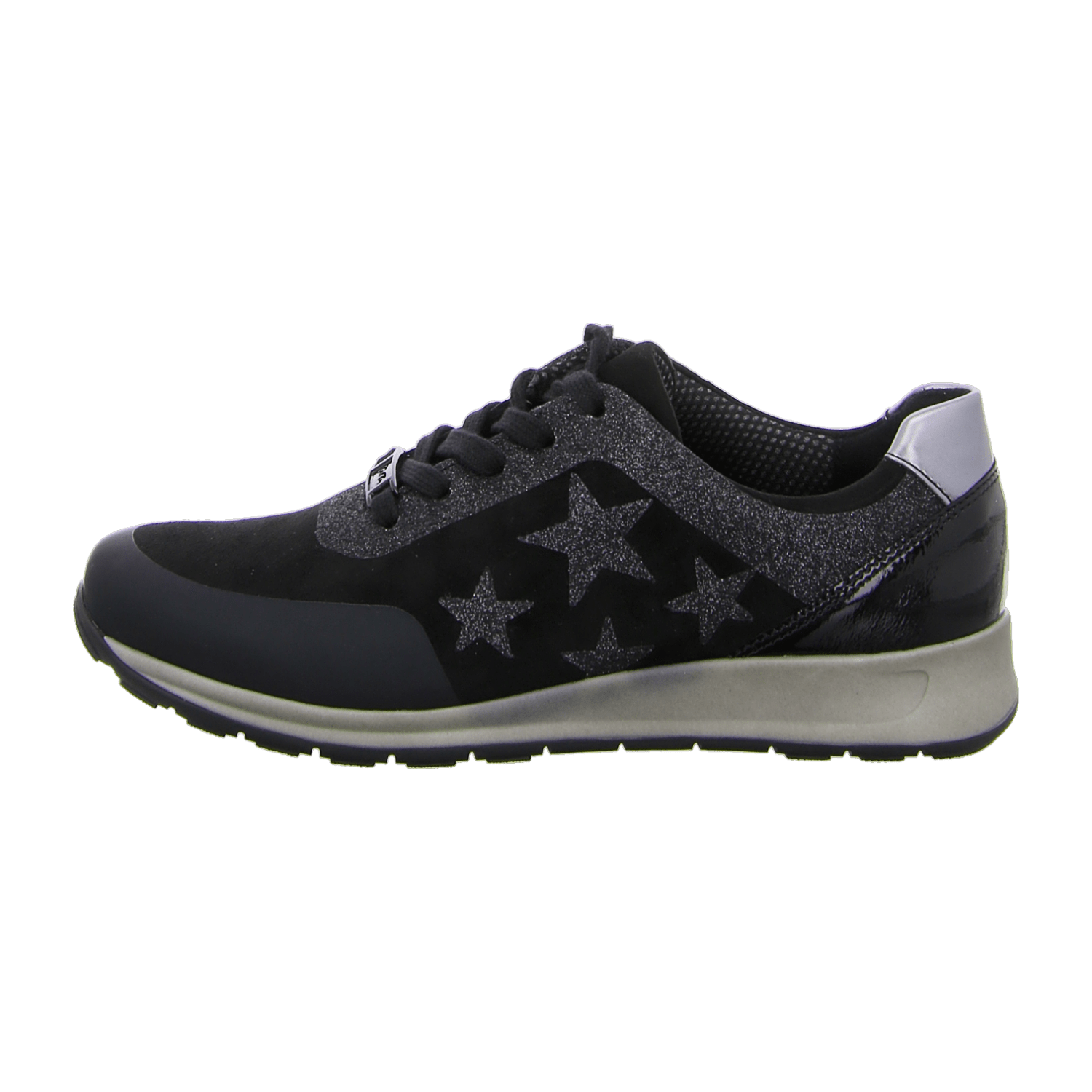 ARA OSAKA Women's Leather Low-Top Lace-Up Shoes in Black