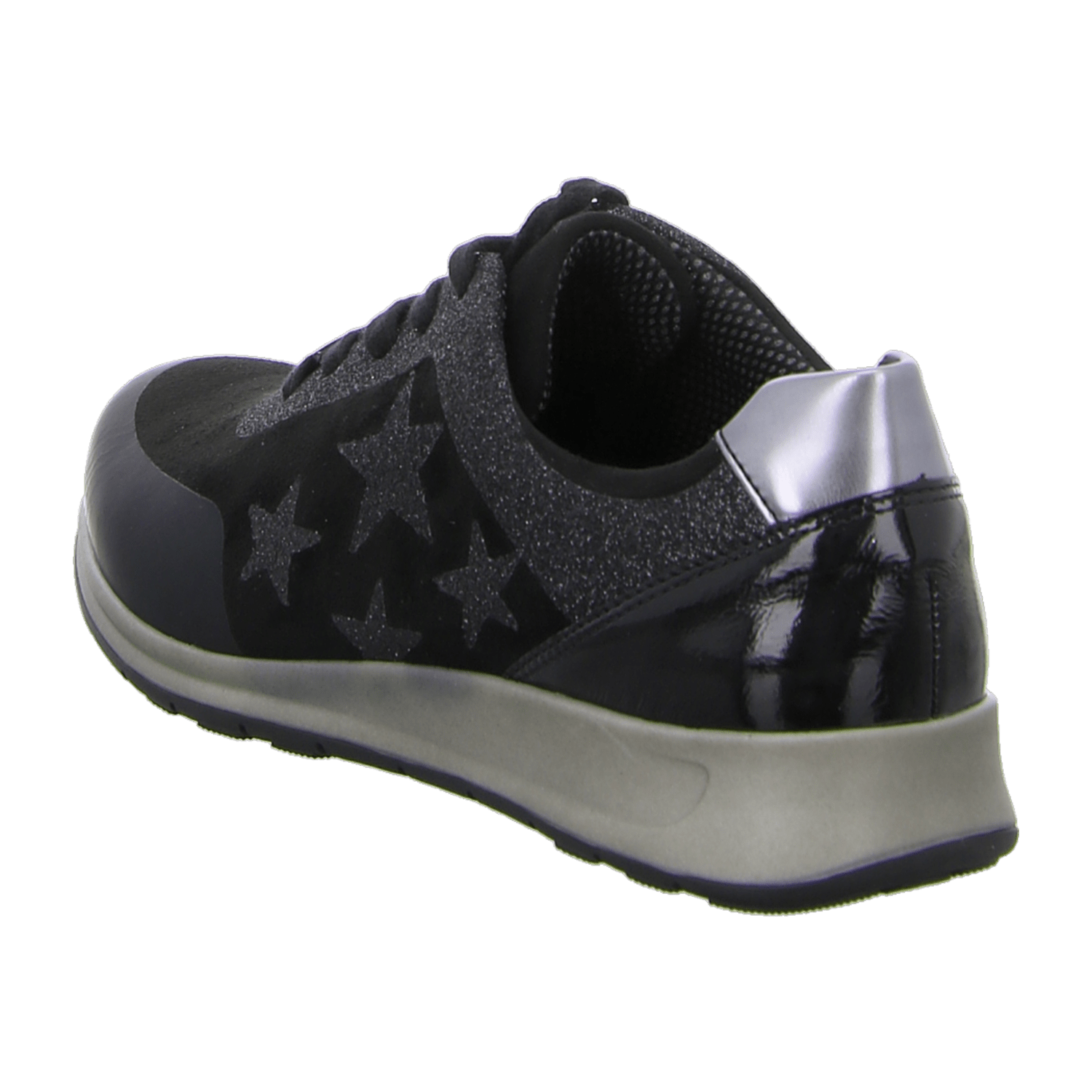 ARA OSAKA Women's Leather Low-Top Lace-Up Shoes in Black