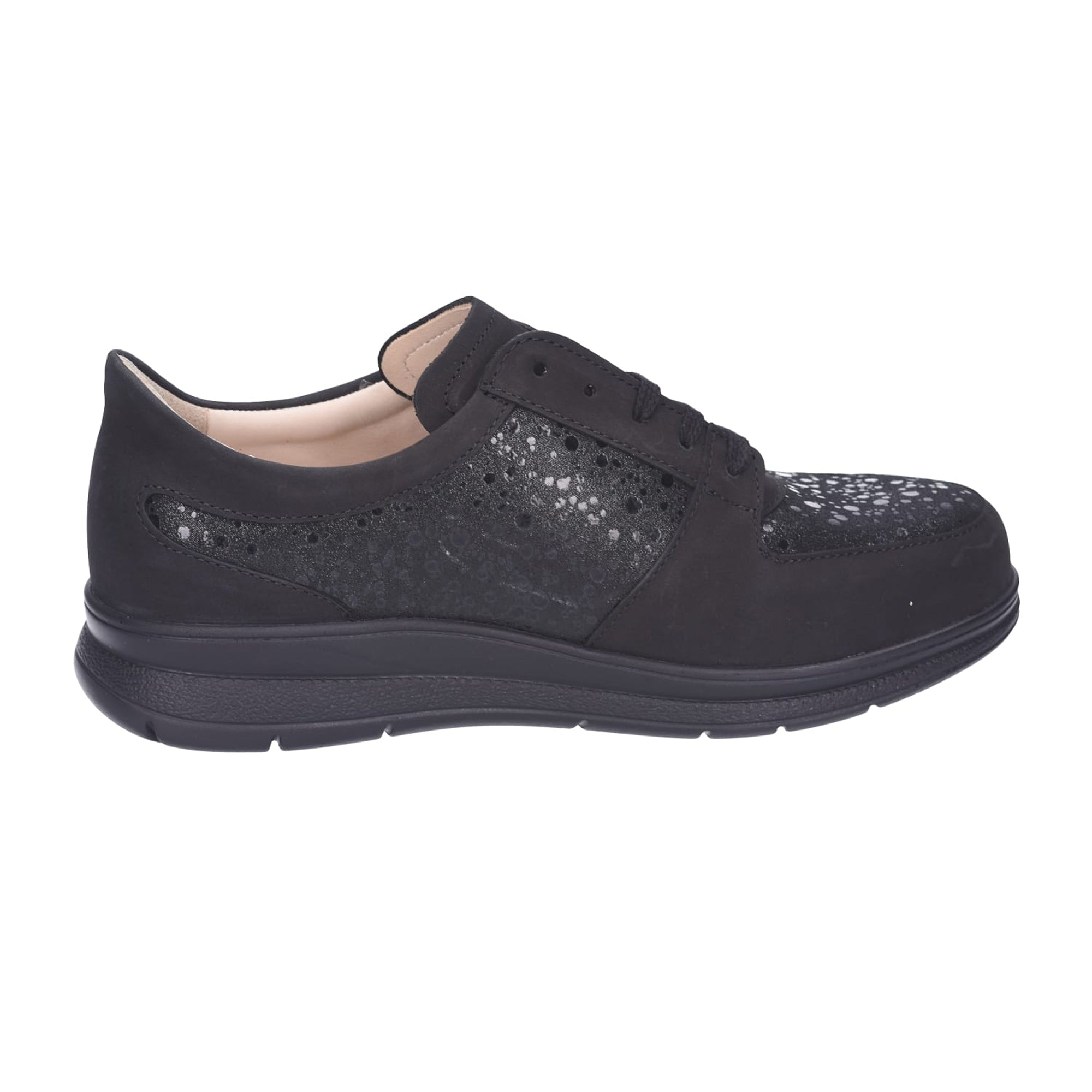 Finn Comfort Women's Black Lace-Up Shoes with Removable Insoles